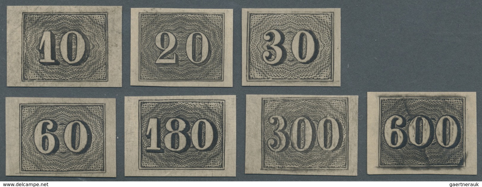 (*) Brasilien: 1910, 10 Rs To 600 Rs Excl. 90 Rs, 7 Reprints On Thick Ungummed Paper. - Autres & Non Classés