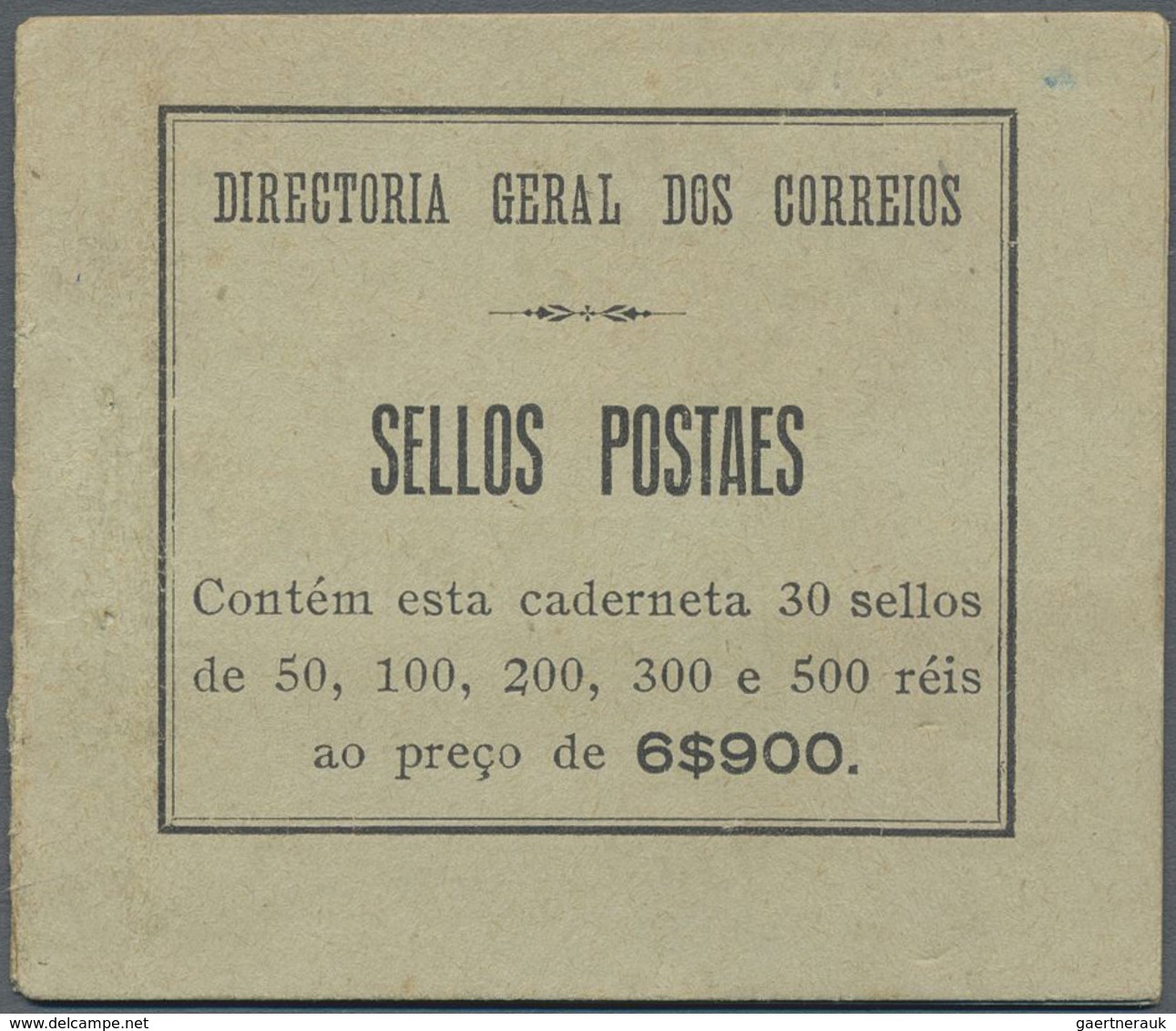 ** Brasilien: 1920-22, Booklet CD-4 Black On Green Olive Complete 6$900, Containing Five Different Book - Autres & Non Classés