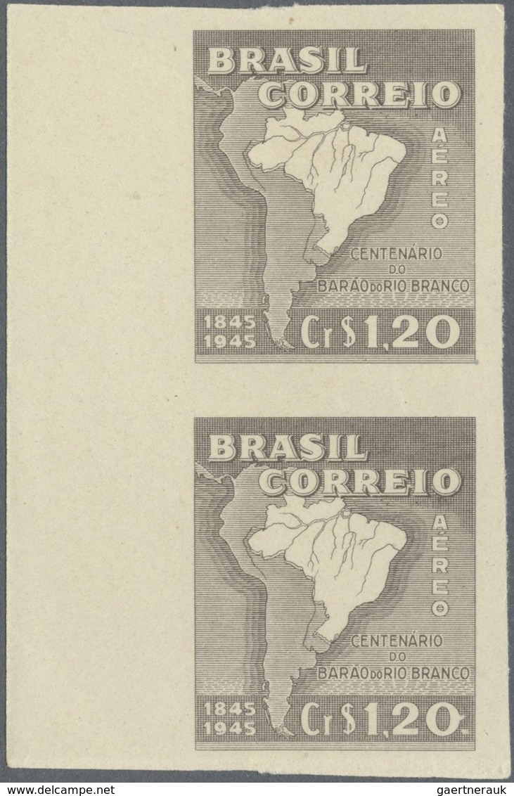 (*) Brasilien: 1945, 100th Anniversary Of Birth Of Da Silva Paranhos, 1.20cr. And 5.00cr., Two Imperfora - Autres & Non Classés