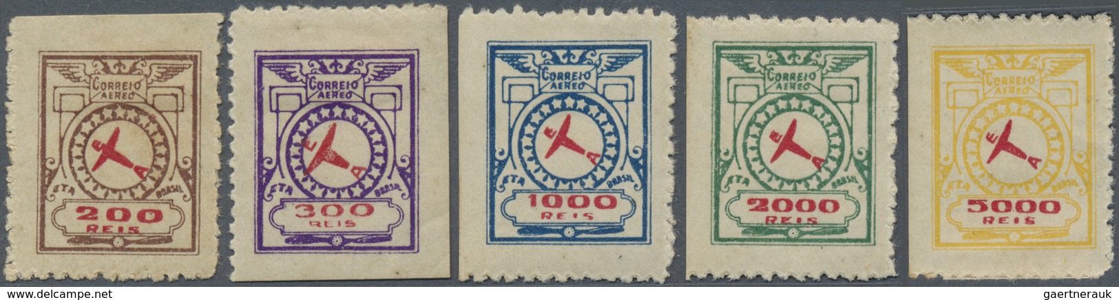 * Brasilien - Privatflugmarken ETA: 1929, 200r. To 5000r., Complete Set Of Five Values, Mint O.g. With - Poste Aérienne (Compagnies Privées)