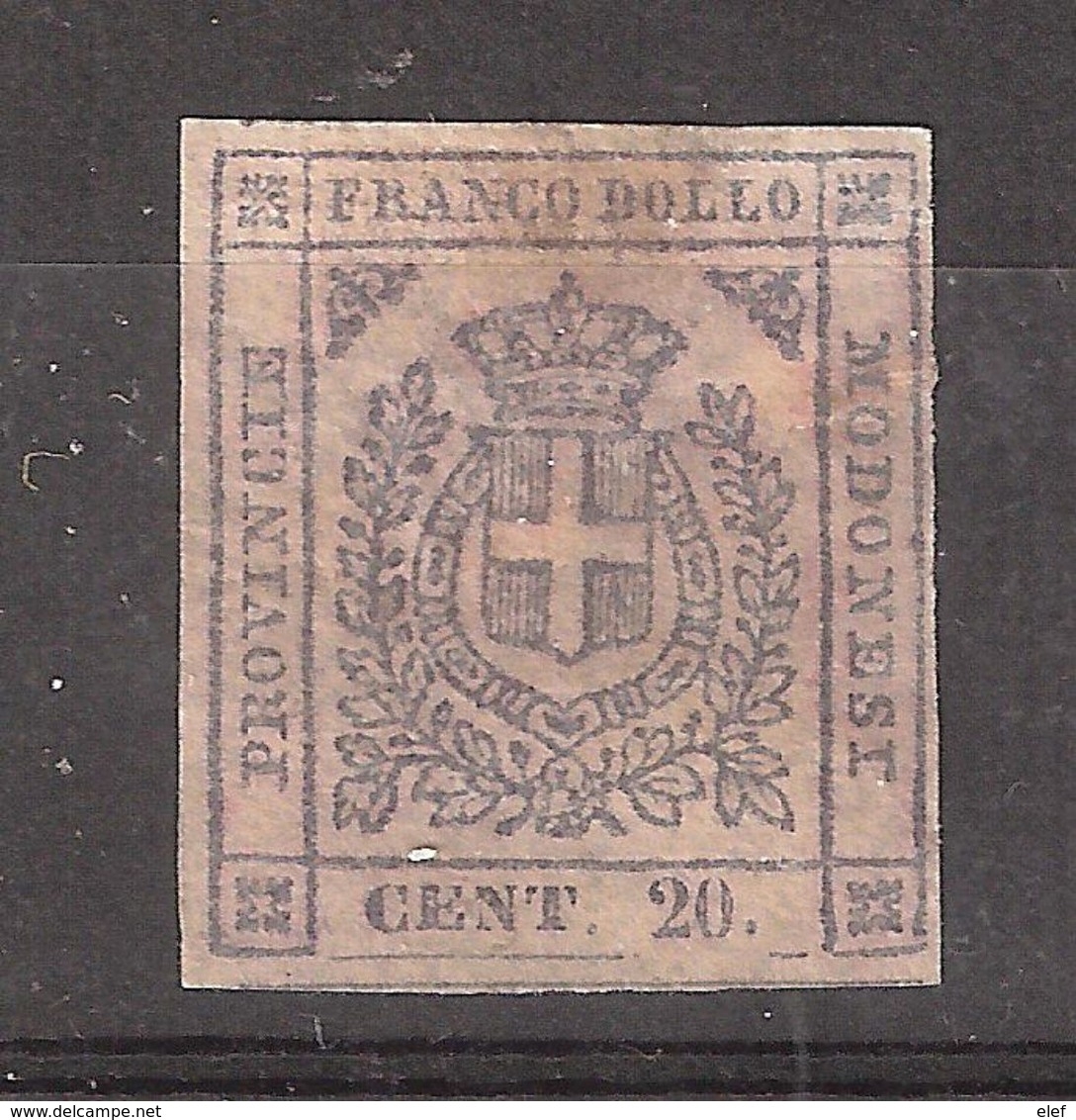 Modena / Modène Antichi Stati Italia 1859, Armoiries, Yvert N° 9 A,20 C Violet Gris , Neuf (*), Signé TB Cote 750 Euros - Modena