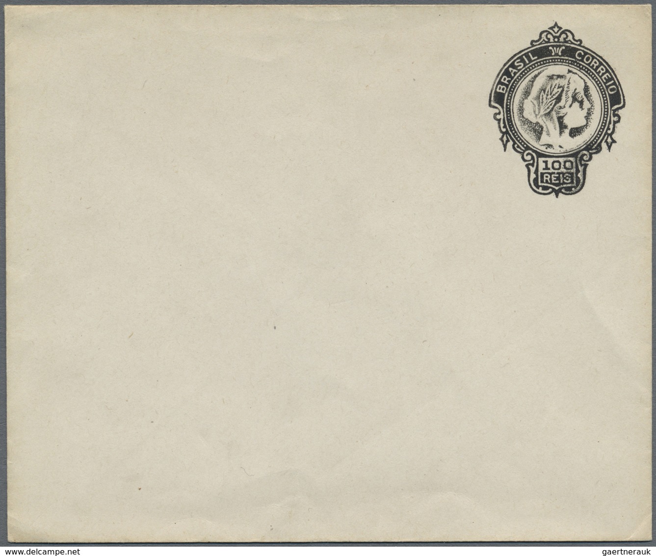 GA Brasilien - Ganzsachen: 1920: 100 R, Postal Stationery Envelope, Type II Without Return Address Line - Entiers Postaux