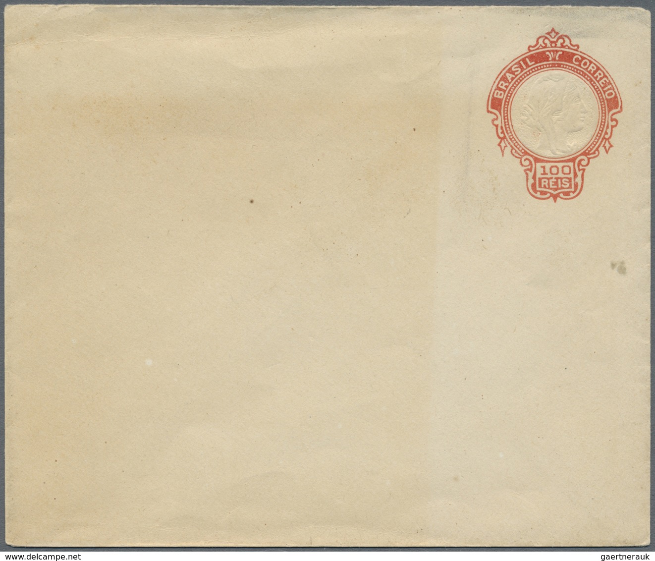 GA Brasilien - Ganzsachen: 1920: 100 R, Postal Stationery Envelope, Type II Without Return Address Line - Postal Stationery