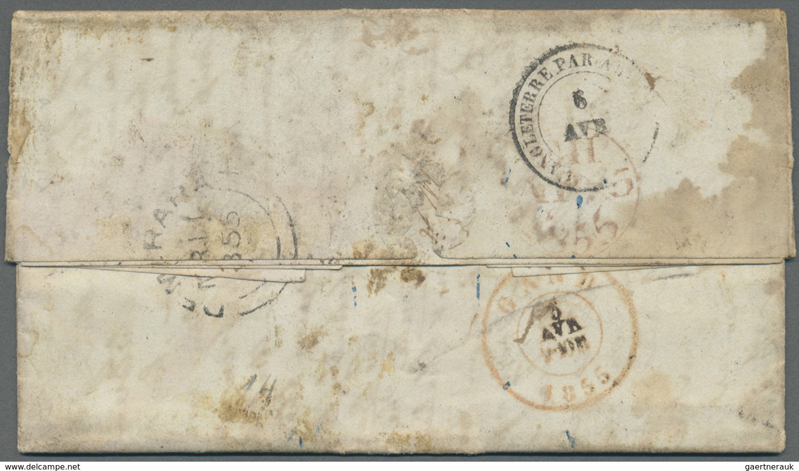 Br Britisch-Guyana: 1855. Stampless Envelope (disinfected In Vinegar) Written From Demerara Dated '24th - Brits-Guiana (...-1966)