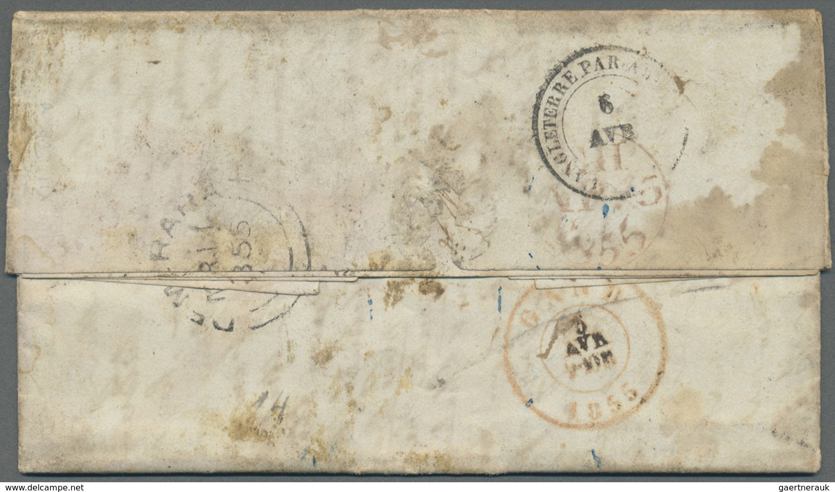 Br Britisch-Guyana: 1855. Stampless Envelope (disinfected In Vinegar) Written From Demerara Dated '24th - Guyane Britannique (...-1966)