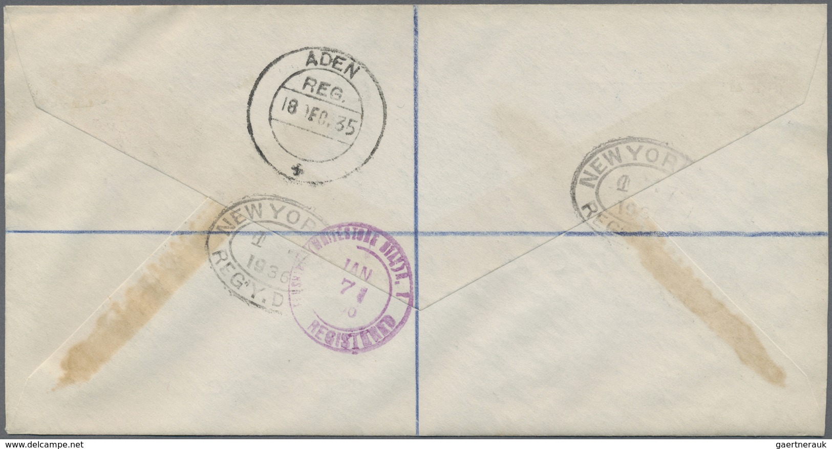 Br Britisch-Somaliland: 1935 Silver Jubilee Complete Set On Registered Cover From Berbera To The U.S.A. - Somaliland (Protectoraat ...-1959)