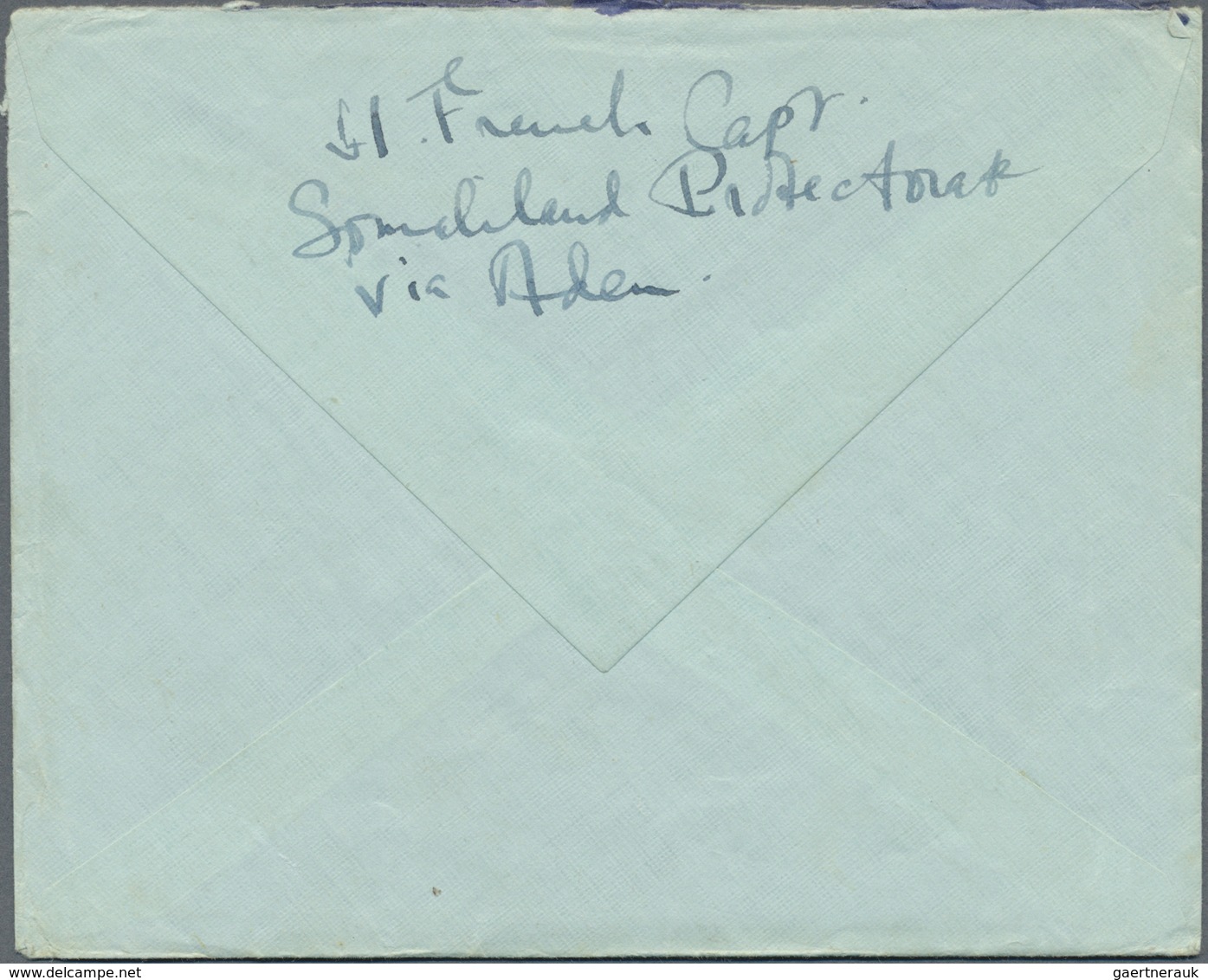 Br Britisch-Somaliland: 1940. Stampless Envelope Addressed To London Canalled By Berbera/British Somali - Somaliland (Protectoraat ...-1959)