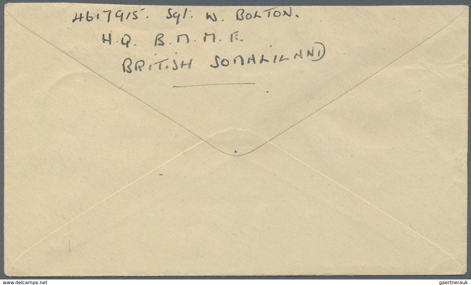 Br Britisch-Somaliland: 1946, HARGEISA, On Active Service Airmail Cover (min. Shortened On Top) From Ha - Somaliland (Protectoraat ...-1959)
