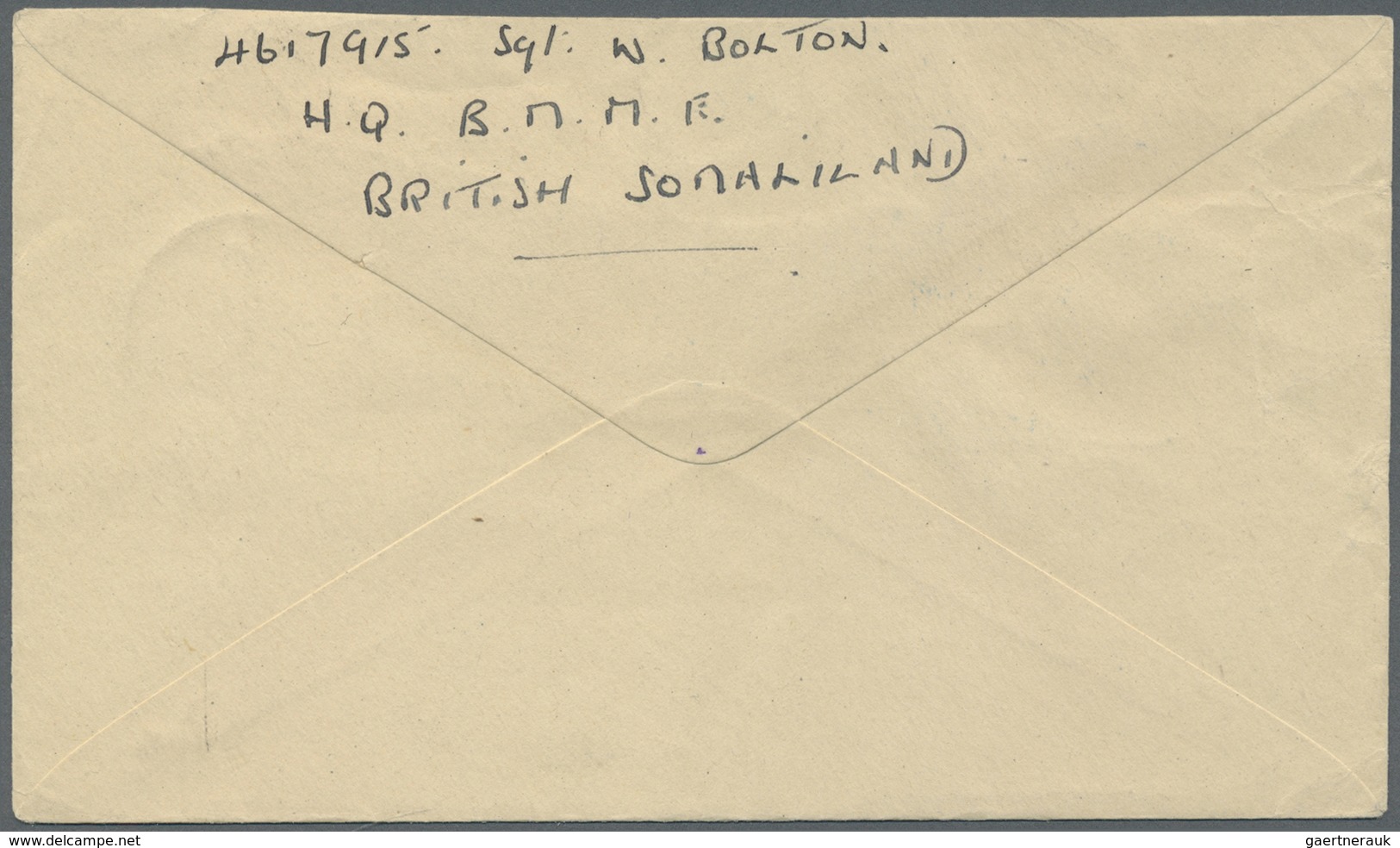 Br Britisch-Somaliland: 1946, HARGEISA, On Active Service Airmail Cover (min. Shortened On Top) From Ha - Somaliland (Protectorat ...-1959)