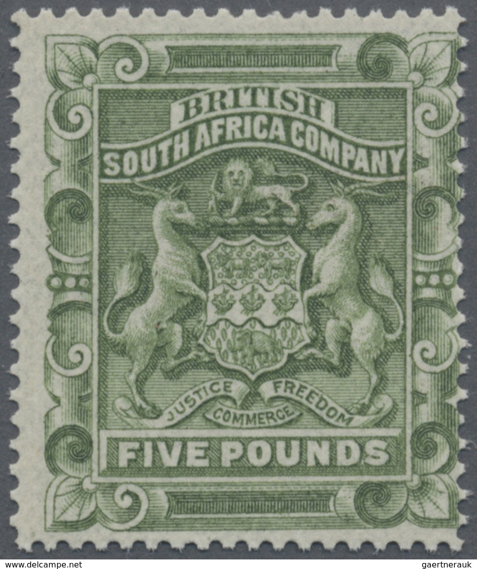 (*) Britische Südafrika-Gesellschaft: 1892: 5 £ Green Unused Without Gum, Fine - Non Classés