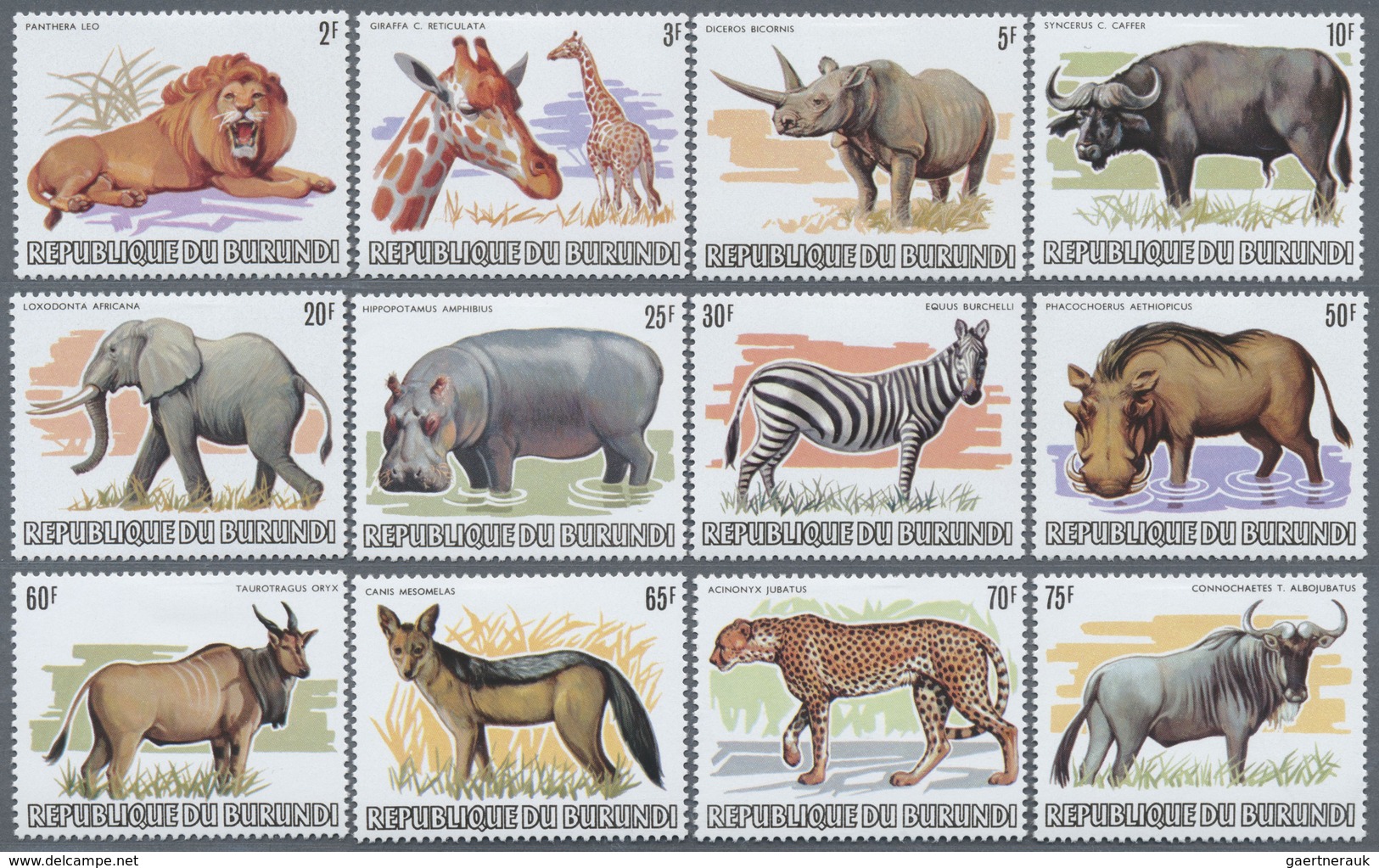 * Burundi: 1982, African Wildlife, 2fr. To 85ft., Complete Set Of 13 Values, Mint O.g. Hinged - Ungebraucht