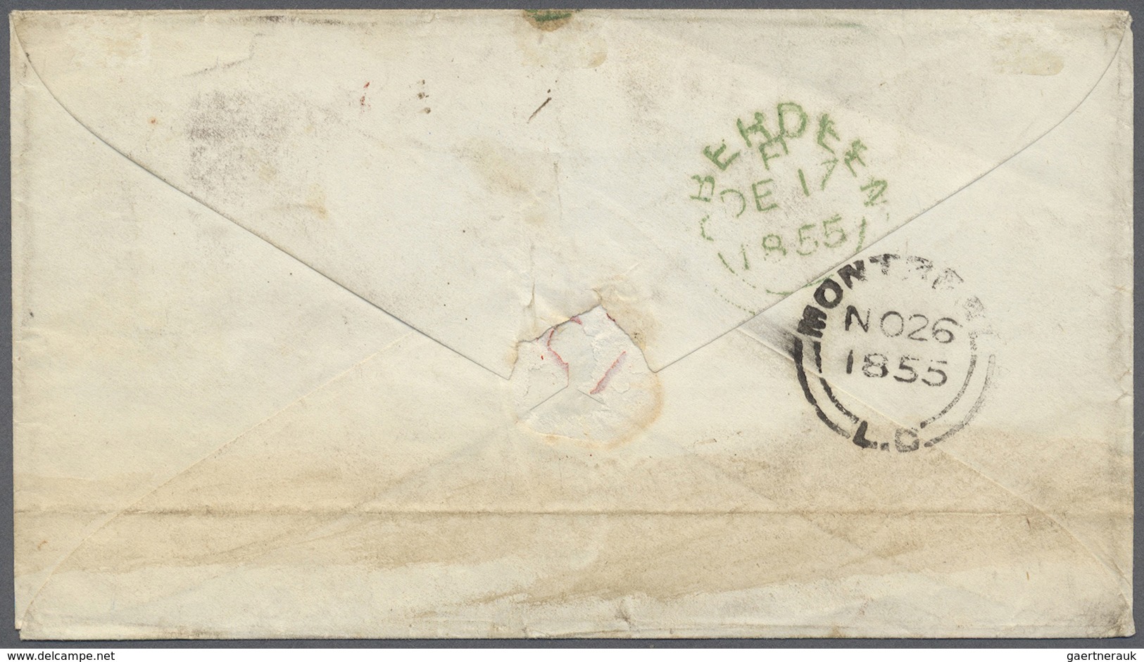 Br Canada - Vorphilatelie: 1855. Stampless Envelope Addressed To Scotland Cancelled By Point-Levi/L.C. - ...-1851 Préphilatélie