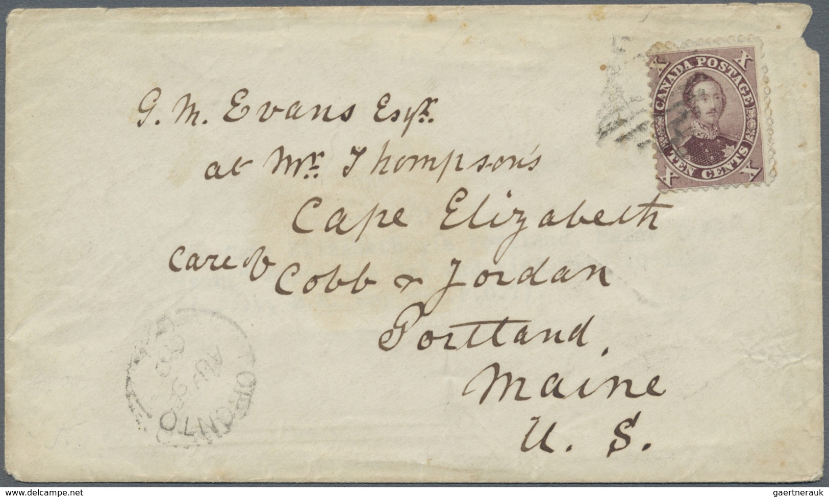 Br Canada - Colony Of Canada: 1860-66, Three Covers Each With Single Prince Albert 10p. Purple (2) And - ...-1851 Préphilatélie