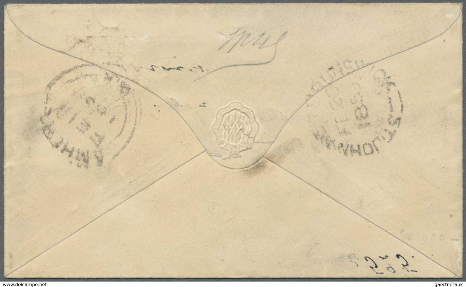 Br Neuschottland: 1859, Crown And Heraldic Flowers 6d. Yellow-green With Narrow To Wide Margins Locally - Lettres & Documents