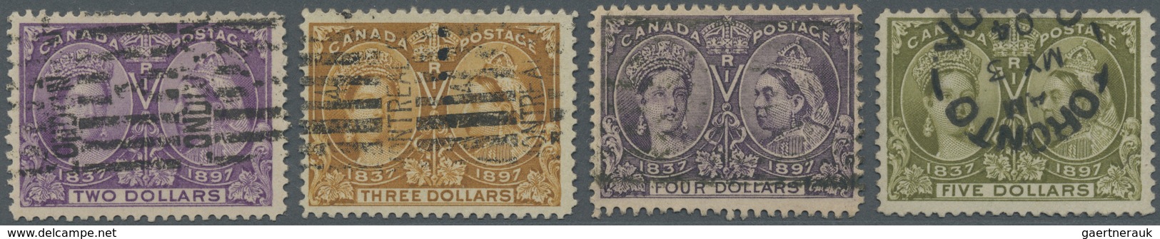 O Canada: 1897, Jubilee Issue Complete Simplified Set Of 16 Values ½c. Black To $5 Olive-green Used Wi - Andere & Zonder Classificatie