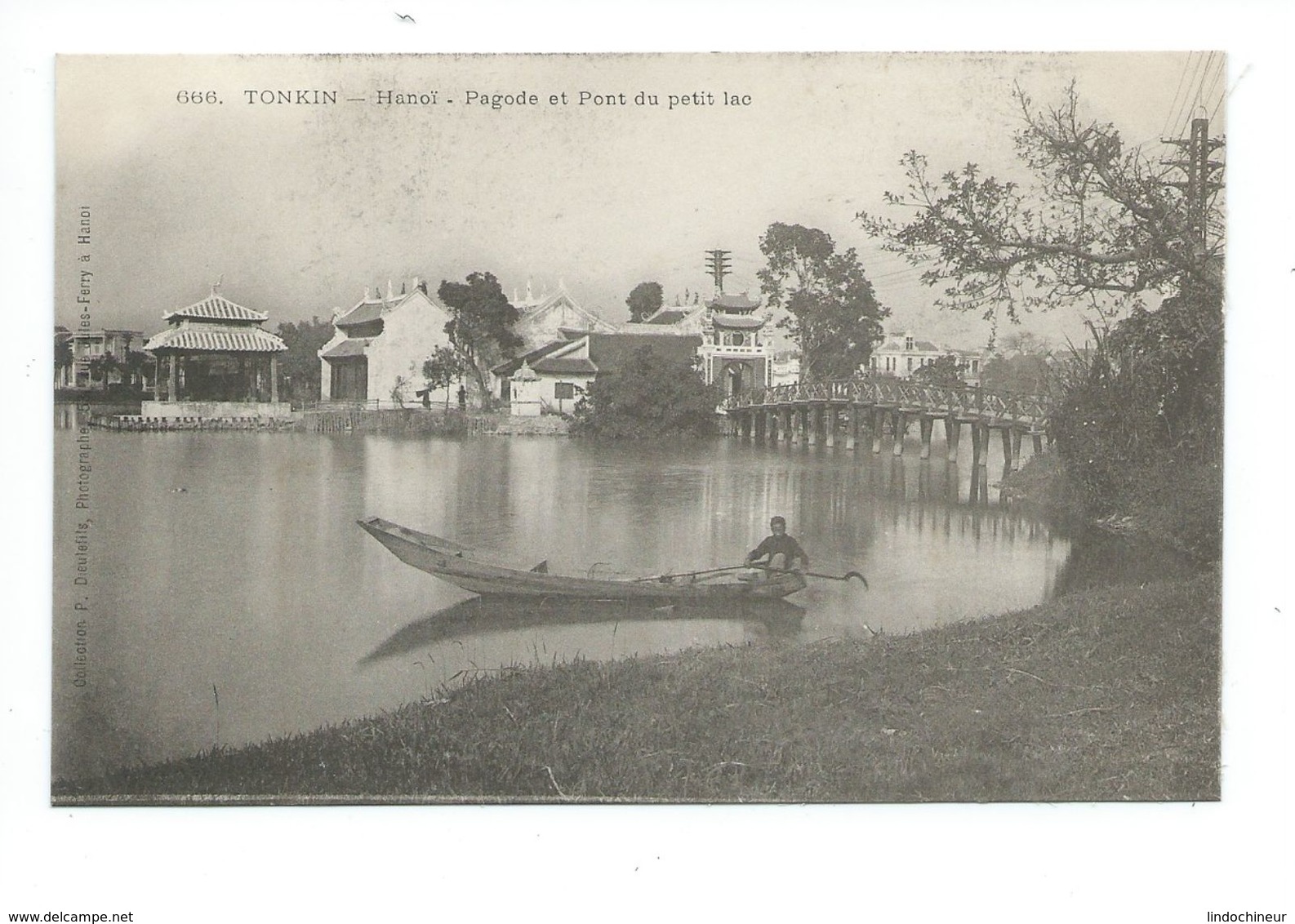 INDOCHINE Vietnam Tonkin Hanoi Pagode Et Pont Du Petit Lac TB 2 Scans Colonies Françaises - Vietnam