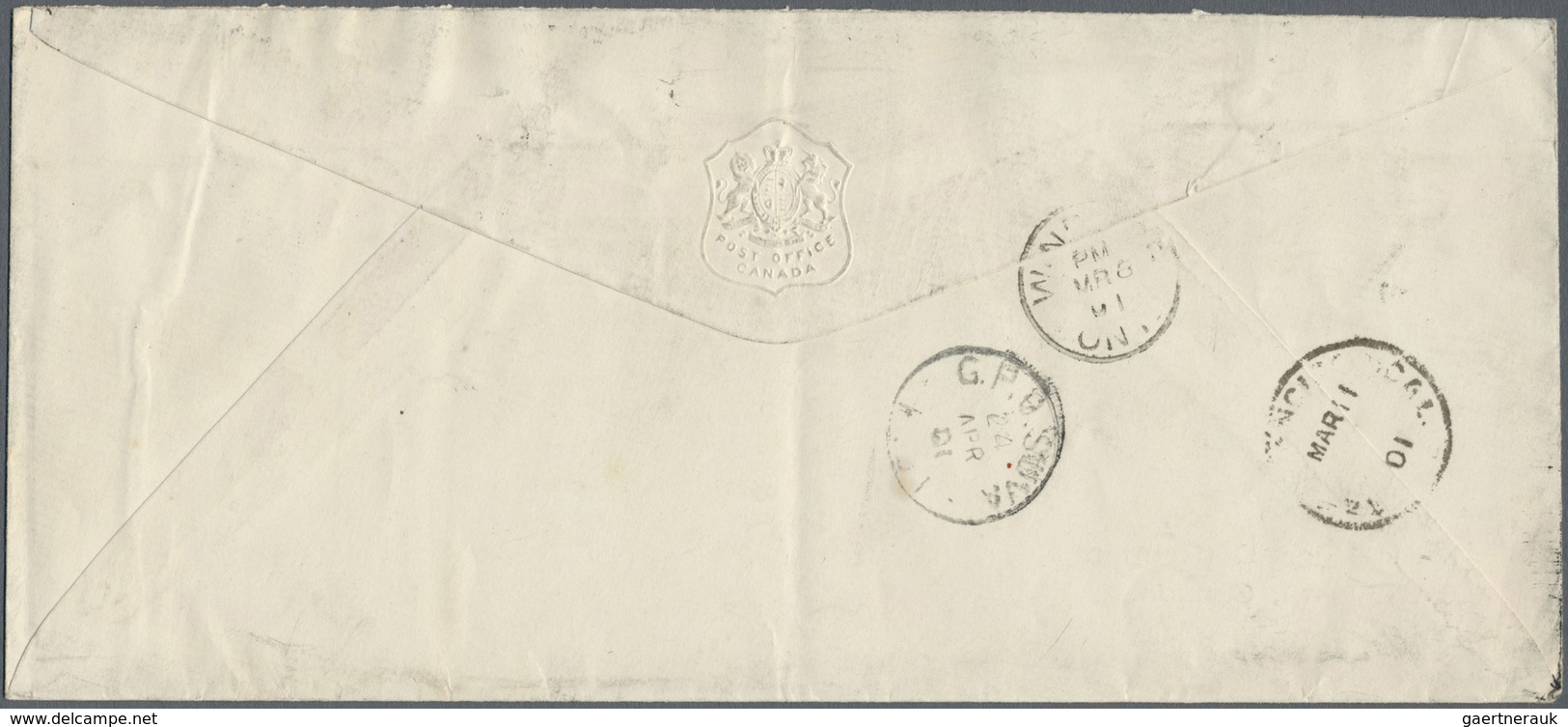 Br Canada: 1901. Stamp-less Mourning Envelope Headed 'On His Majesty's Service' With 'Post Office Depar - Autres & Non Classés