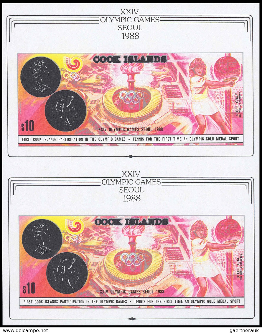 ** Cook-Inseln: 1988, OLYMPIC GAMES SEOUL '88 - 1 Item; Single Dies For The Souvenir Sheet (two Vertica - Cook