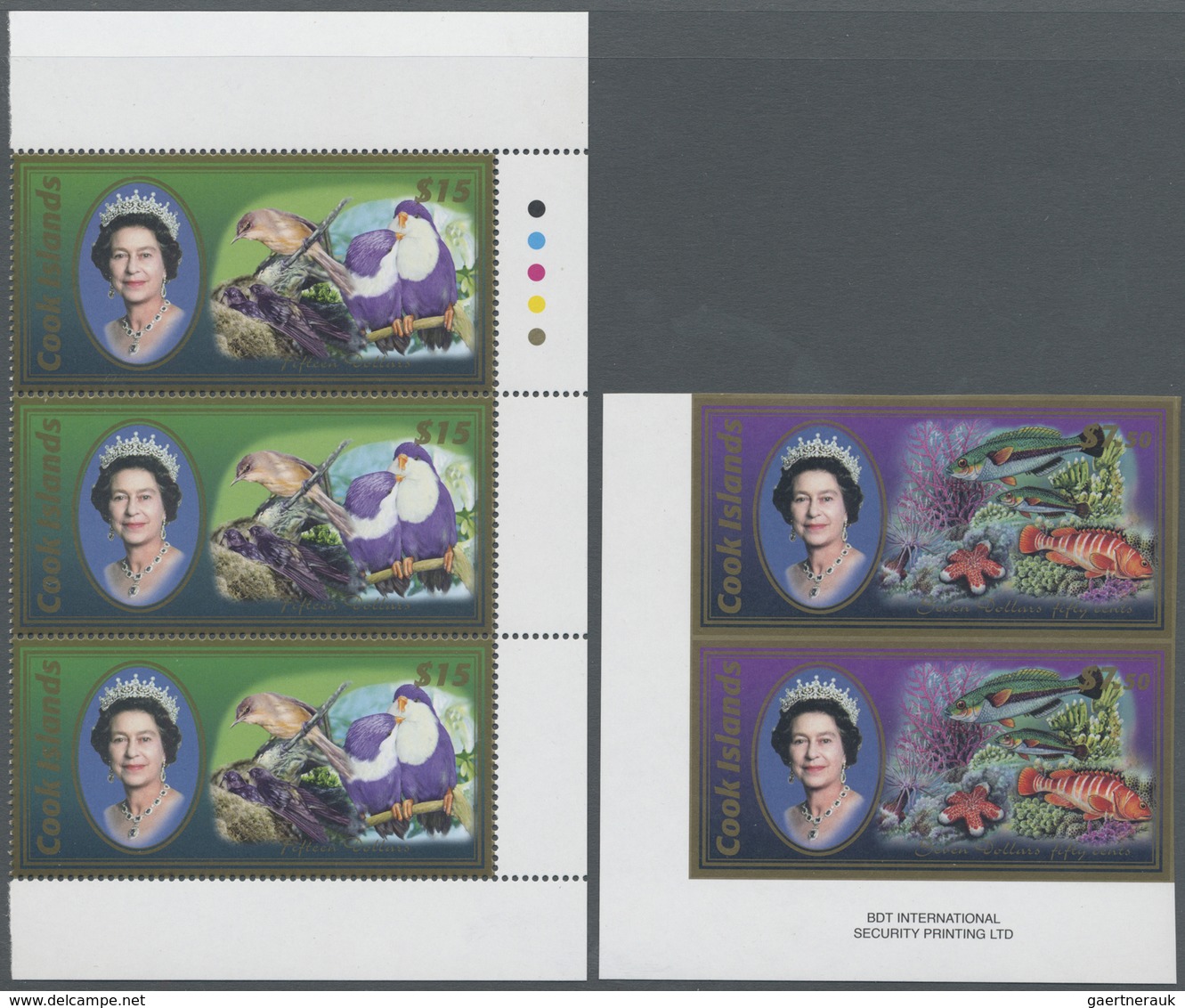 ** Cook-Inseln: 2007 'Animals Of The South Pacific + QVII.' Five Complete Sets Of Three Values, Each Va - Cookeilanden