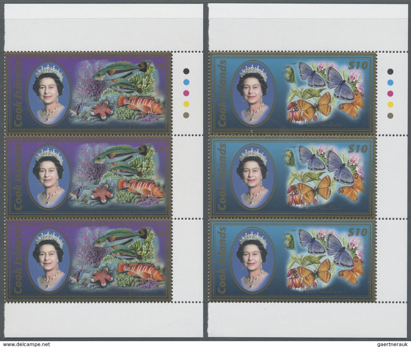 ** Cook-Inseln: 2007 'Animals Of The South Pacific + QVII.' Five Complete Sets Of Three Values, Each Va - Cook