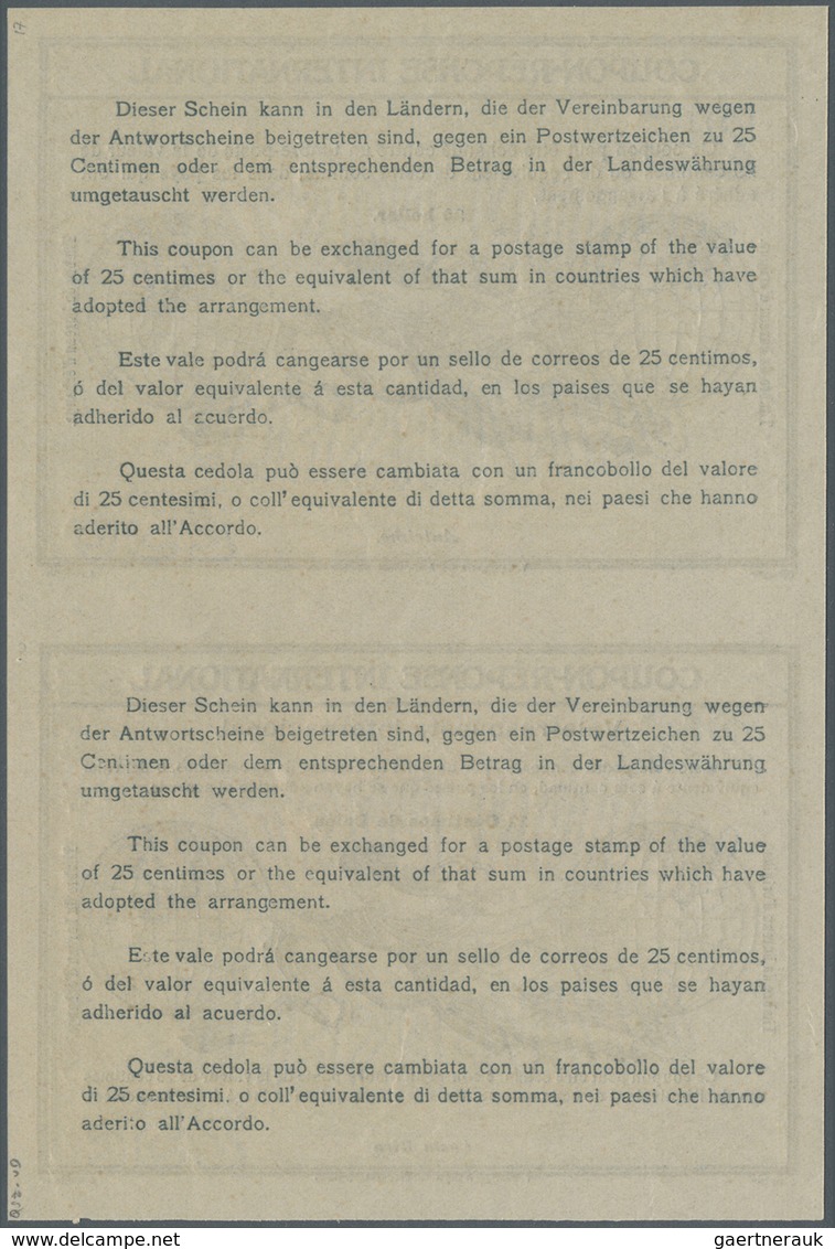 GA Costa Rica: 1907, COUPON RÉPONSE INTERNATIONAL CUT OUT OF THE UPU ARCHIVES SHEET - ROM DESIGN: Inter - Costa Rica