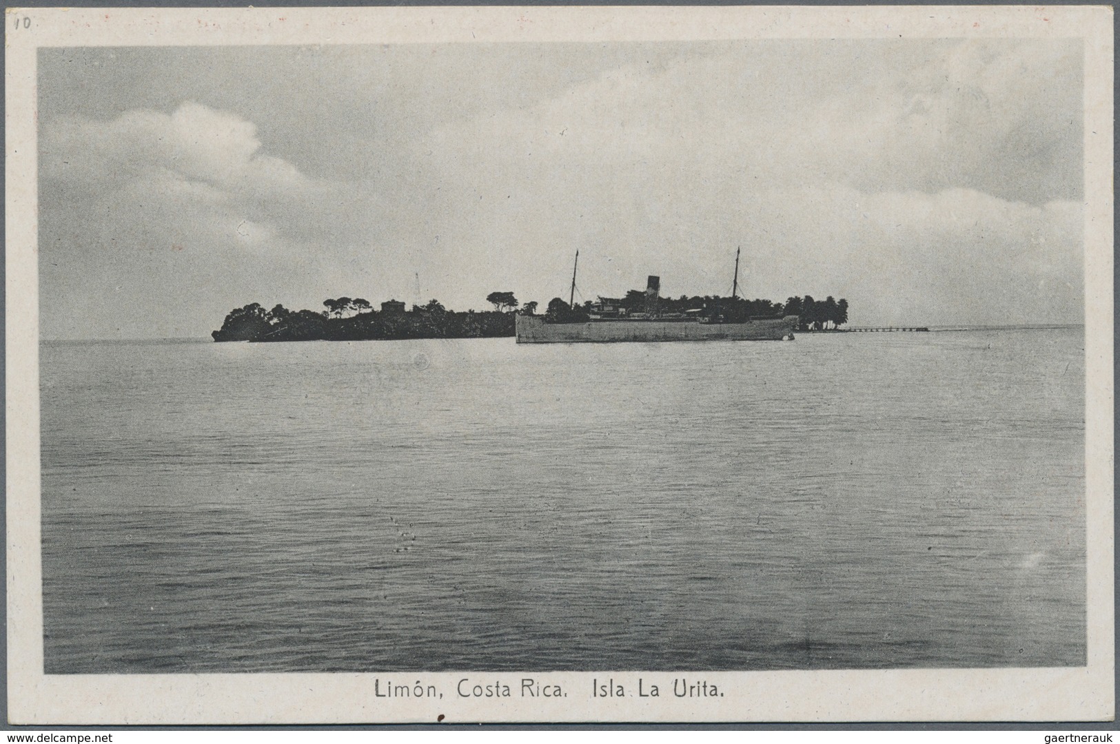 GA Costa Rica: 1923, Picture Stationery Card 4 C With Motive No.10 "Limon, Isla La Urita." And Advertis - Costa Rica