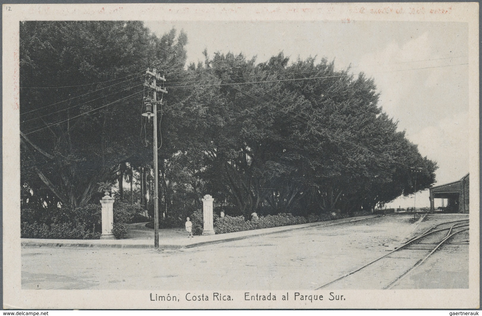 GA Costa Rica: 1923, Picture Stationery Card 4 C With Motive No.12 "Limon, Entrada A Parque Sur" And Ad - Costa Rica