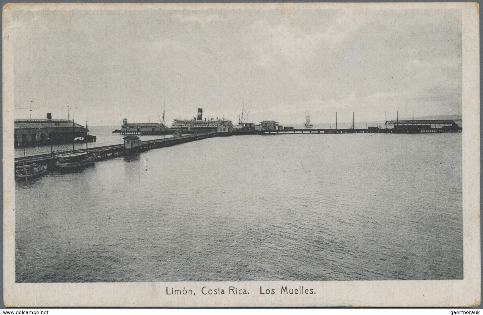 GA Costa Rica: 1923, Picture Stationery Card 4 C With Motive No.14 "Limon, Los Muelles" And Advertising - Costa Rica