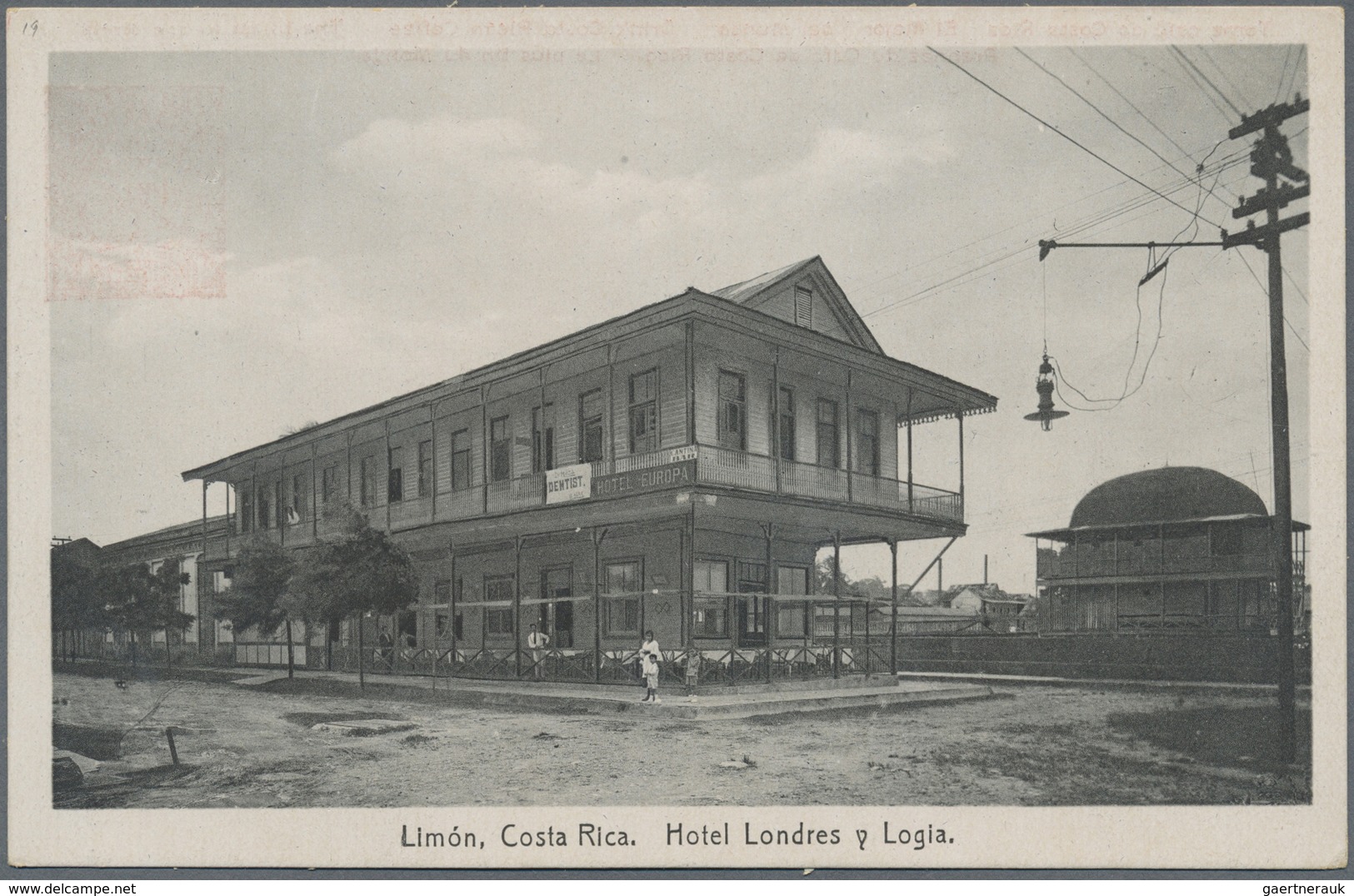 GA Costa Rica: 1923, Picture Stationery Card 4 C With Motive No.21 "Limon, Hotel Londres Y Logia" And A - Costa Rica