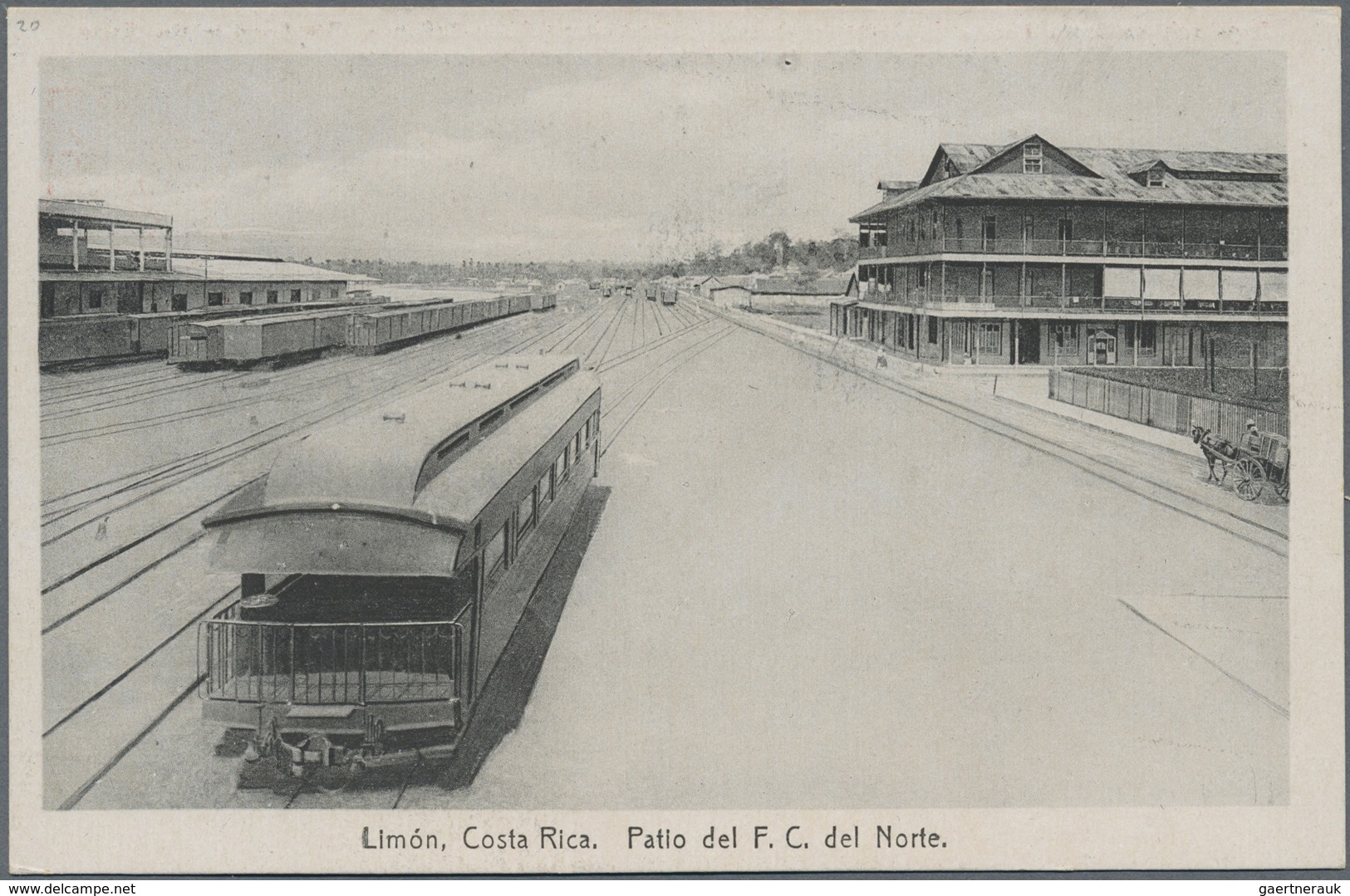 GA Costa Rica: 1923, Picture Stationery Card 4 C With Motive No.20 "Limon, Patio Del F.C. Del Norte" An - Costa Rica