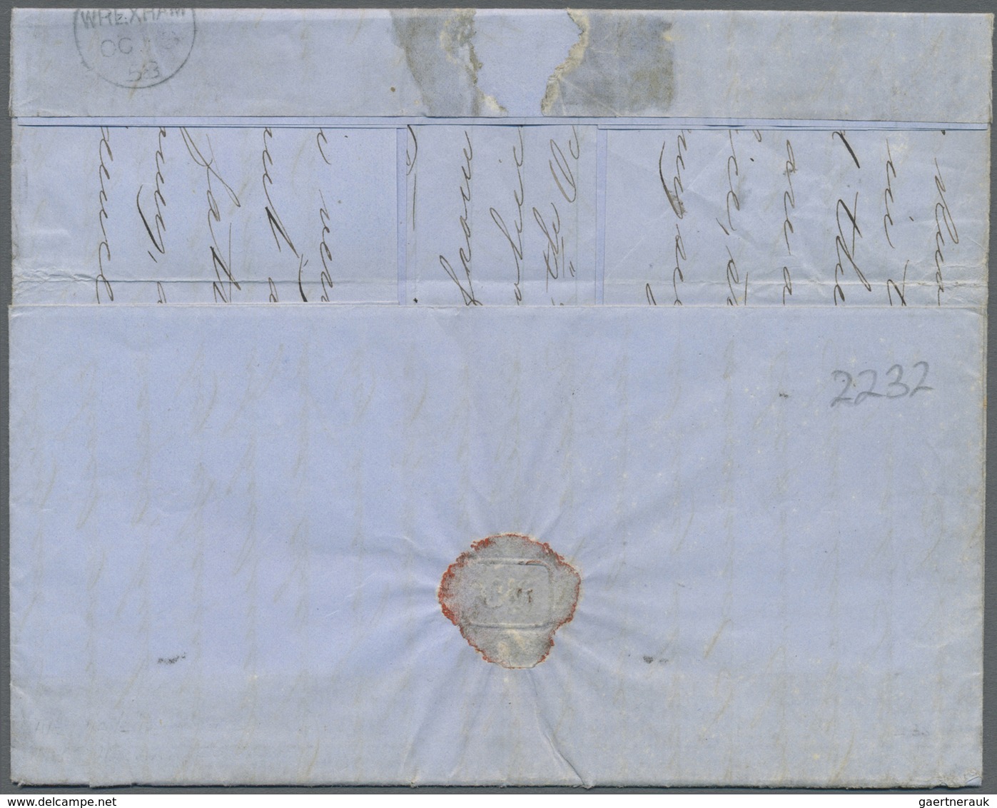 Br Cuba: 1858, Folded Letter From Havana (dated 14.09.) With Handwritten Endorsement "Per Mail Via N. Y - Andere & Zonder Classificatie