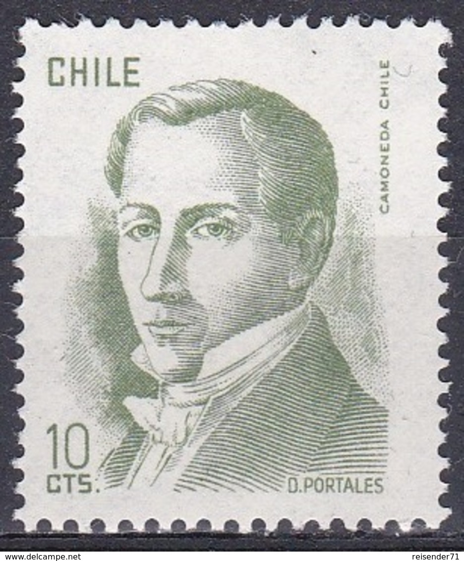 Chile 1975 Geschichte History Persönlichkeiten Politiker Politicians Diego Portales, Mi. 846 ** - Chile