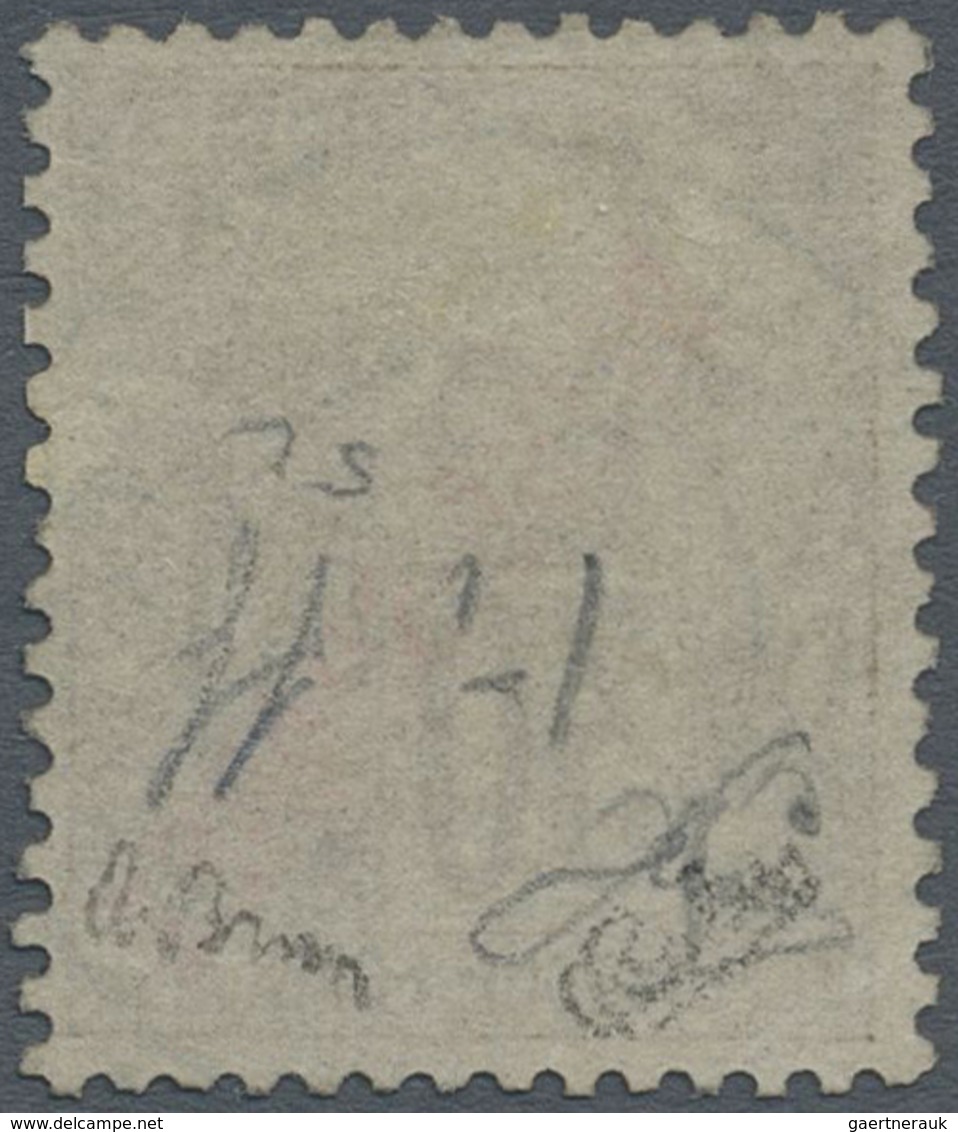 O Diego Suarez: 1892, Allegory 30 C. Brown With Red Diagonal Imprint 'DIEGO SUAREZ', Used, Signed. Mi. - Autres & Non Classés