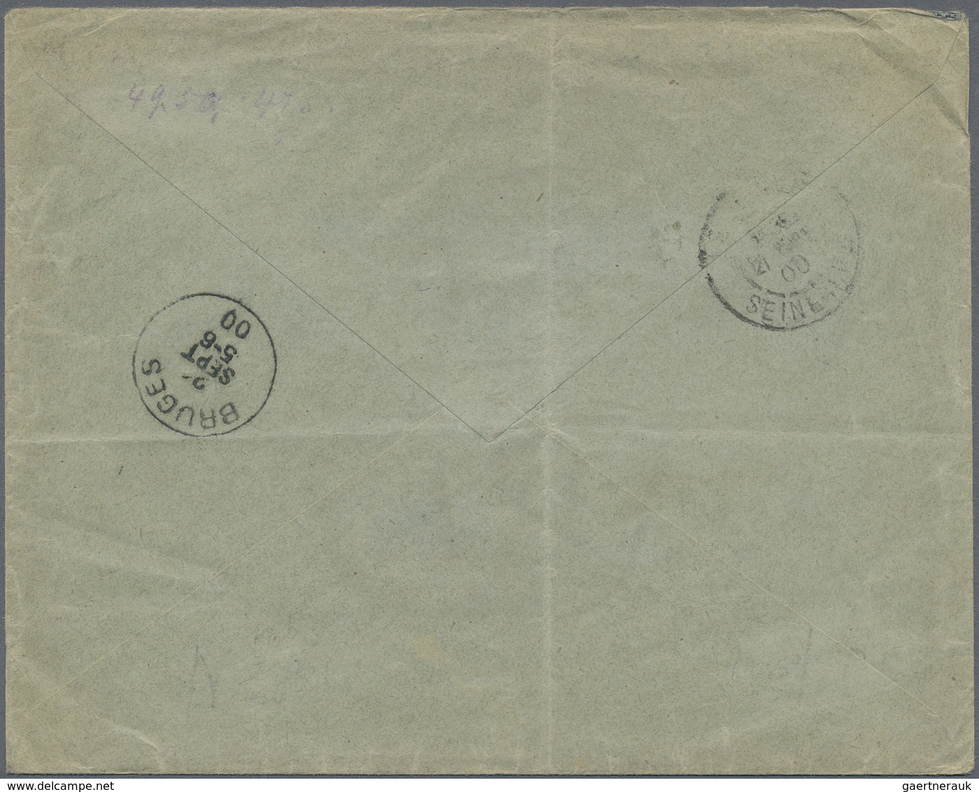 Br Diego Suarez: 1900. Registered Envelope To Belgium Bearing Diego-Suarez Yvert 49, 75c Violet/yellow - Autres & Non Classés