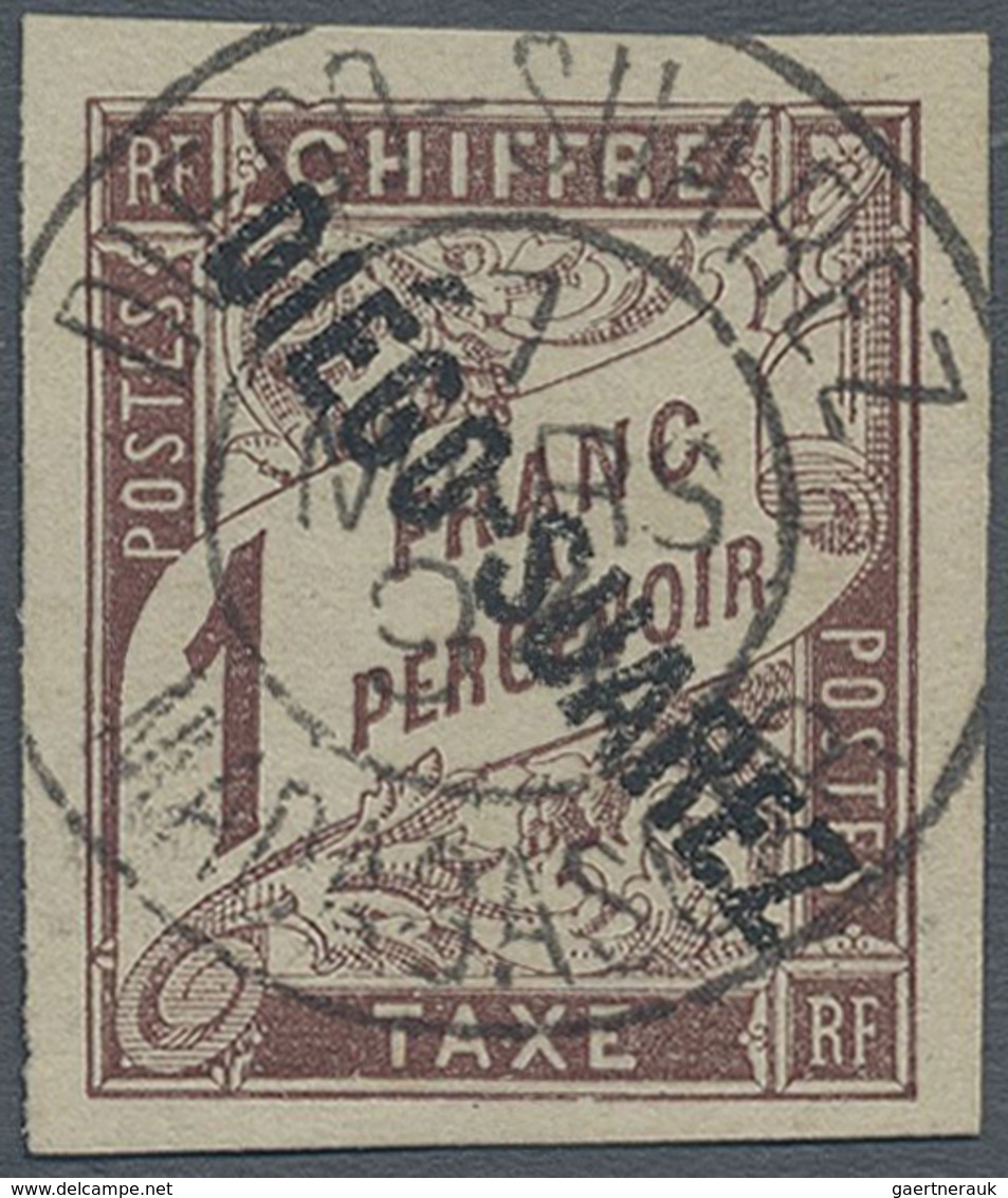 O Diego Suarez - Portomarken: 1892, 1 Fr. Brown Centrically Canc. By Cds. 7.MARS 94. Michel 1.400,- € - Autres & Non Classés