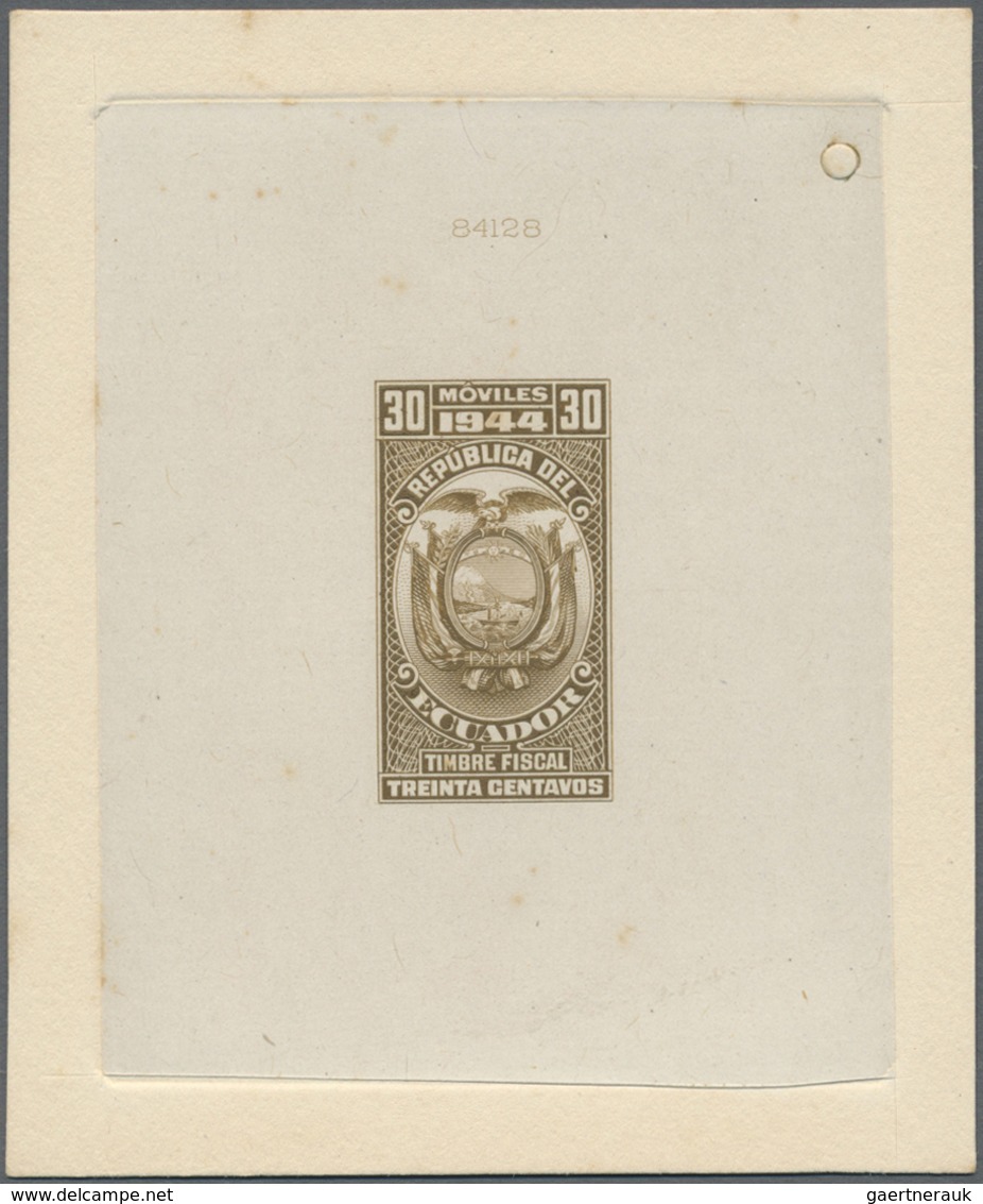 Ecuador: 1944, Fiscal 30 C., Single Die Proof / Essay - Equateur