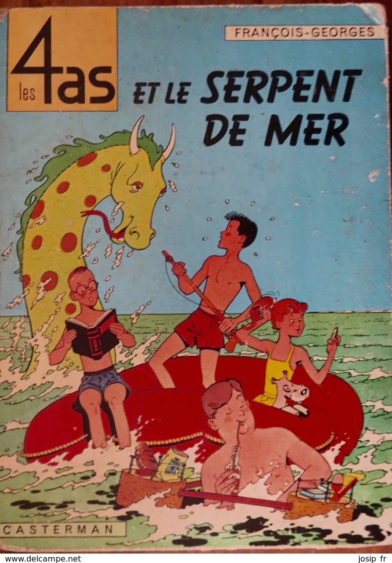 LES 4 AS ET LE SERPENT DE MER (FRANÇOIS CRAENHALS- GEORGES CHAULET) 1964 PREMIÈRE ÉDITION MAIS MAUVAIS ÉTAT - 4 As, Les