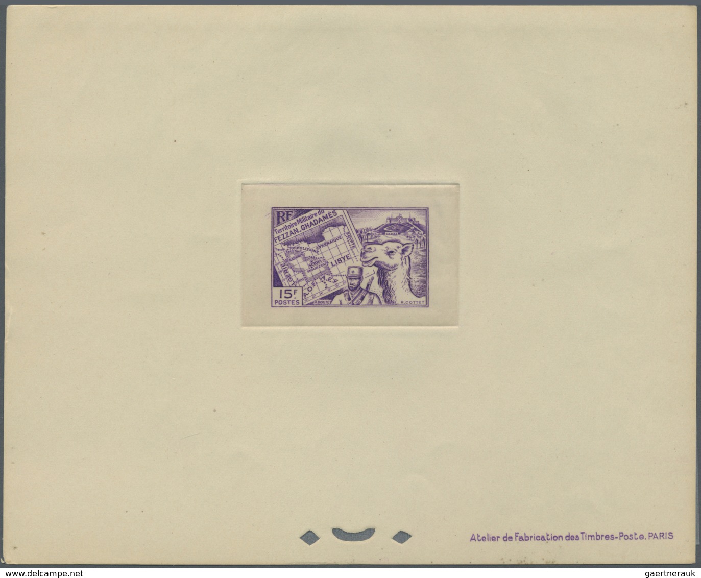 (*) Fezzan: 1946, Definitives Pictorials, 10c. To 50fr., Complete Set Of 15 Values As Epreuve De Luxe. M - Brieven En Documenten