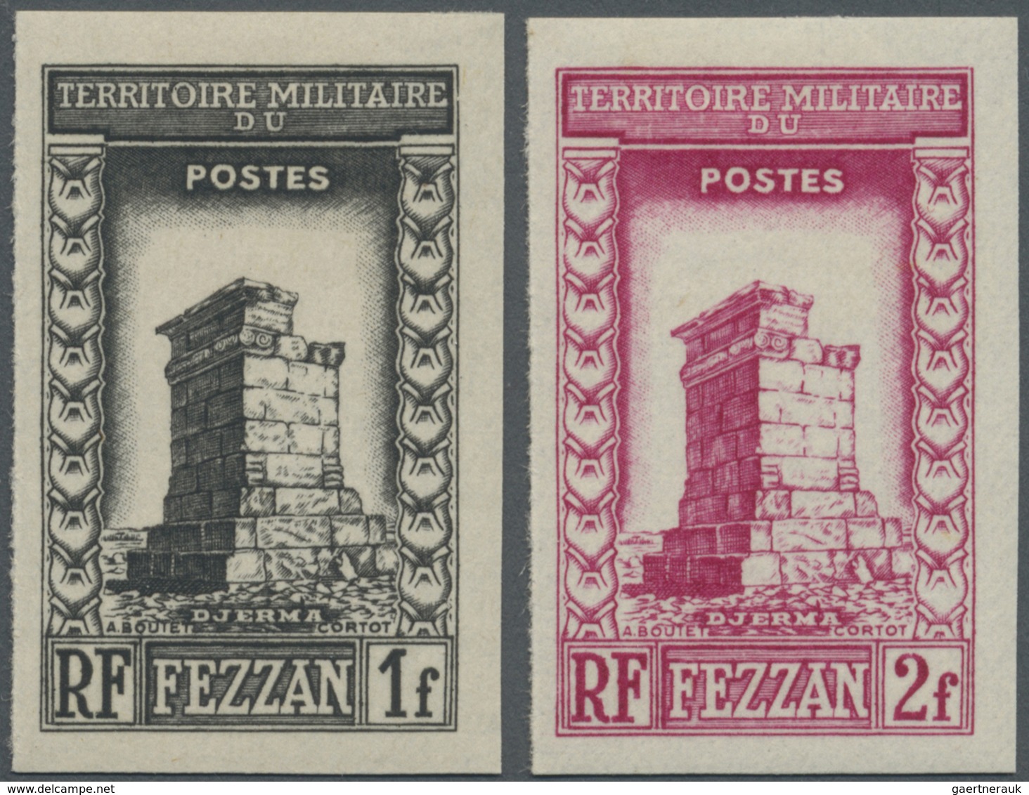 * Fezzan: 1949, Imperf Complete Set Of 11 Values, Mint Hinged, Fine And Scarce, Sassone Catalogue Valu - Lettres & Documents