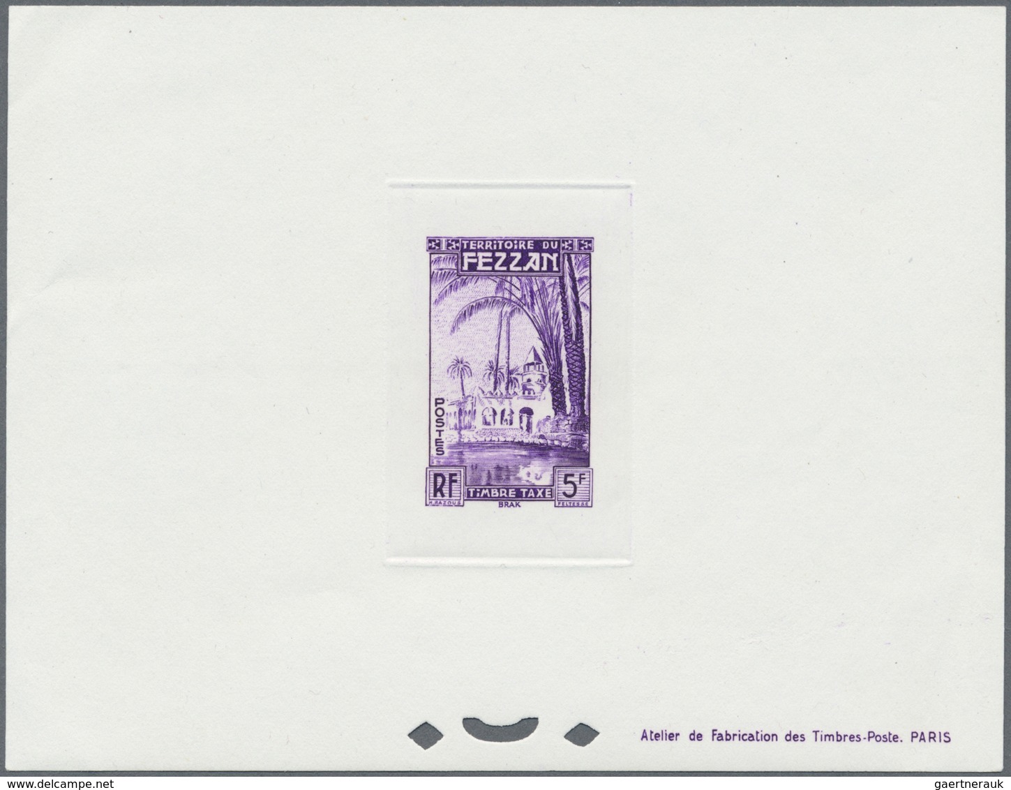 **/(*) Fezzan: 1950. Lot With One Composite, Perforated Epreuve Of Six Stamps (mint, Nh) For The Complete O - Lettres & Documents