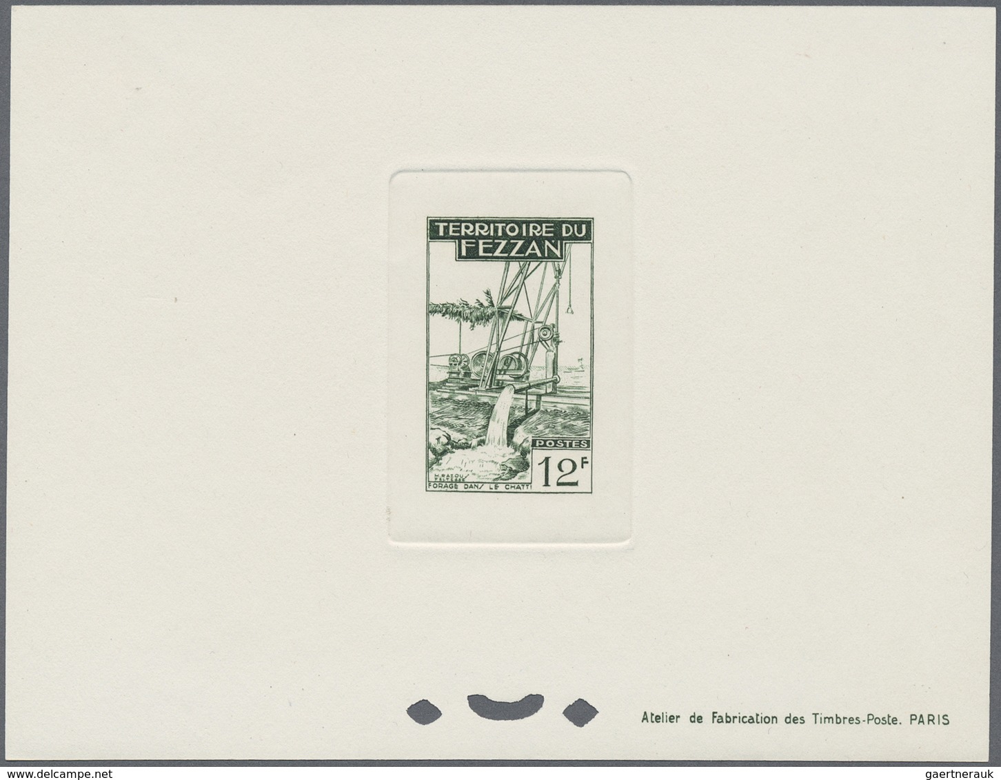 (*) Fezzan: 1951, Definitives "Agriculture", complete set as epreuve de luxe, six of them some slight im