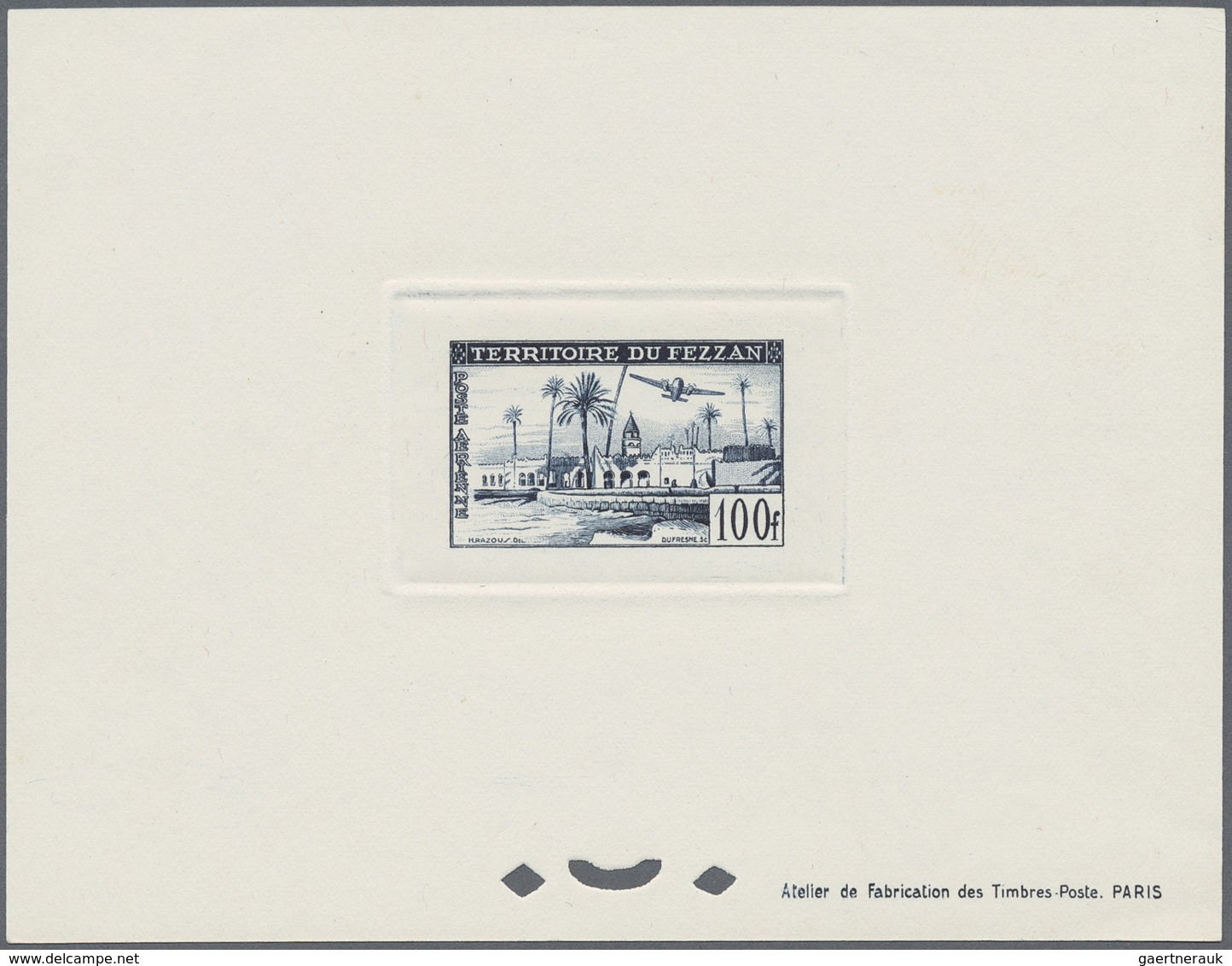 (*) Fezzan: 1951, Airmails, 100fr. And 200fr. Each As Epreuve De Luxe (200fr. Creased). Maury PA8/9 - Lettres & Documents