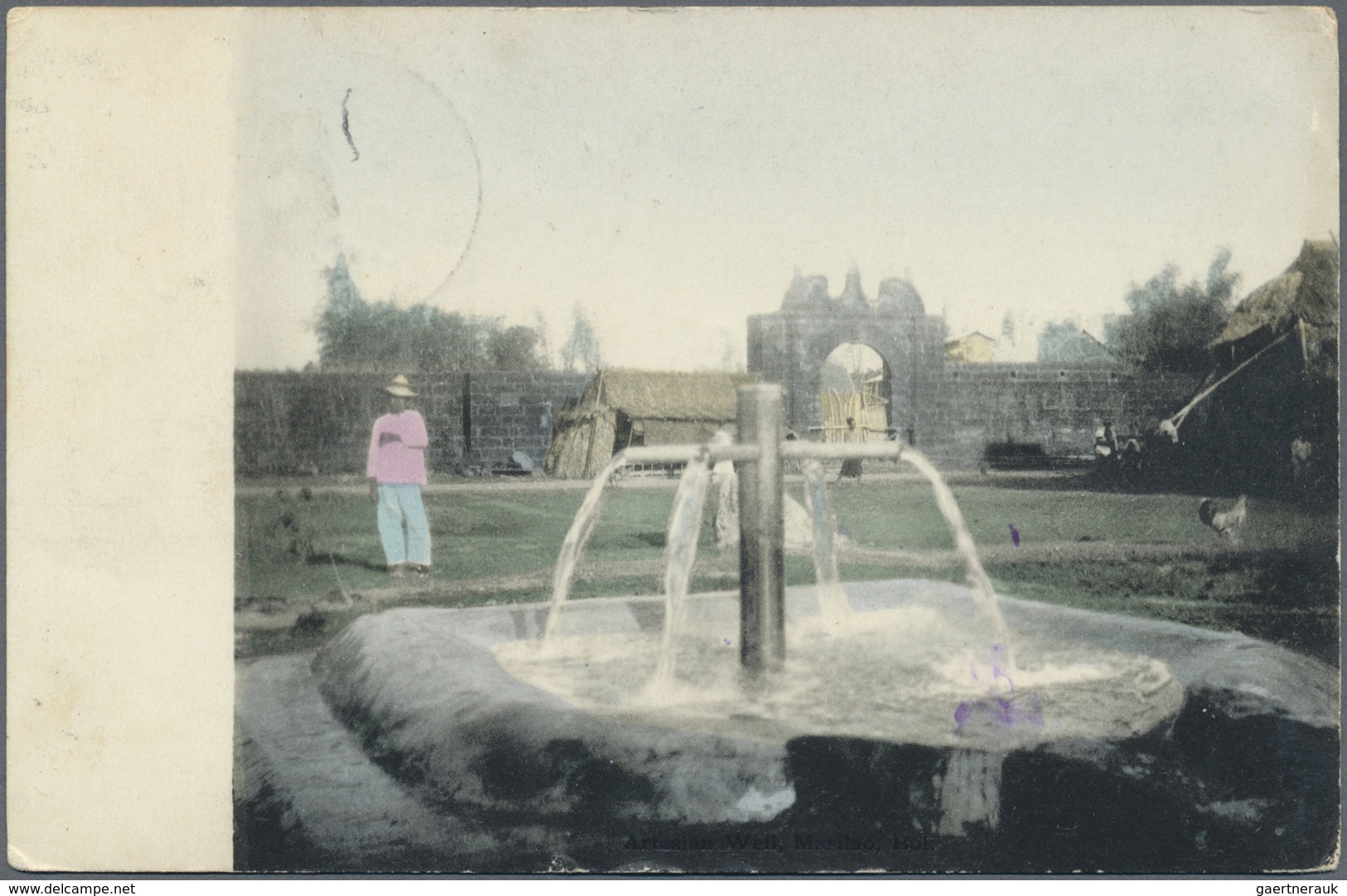 Br Fiji-Inseln: 1909. Picture Post Card Of 'Fountain And Gardens, Manila' Addressed To Fiji Bearing SG - Fidji (...-1970)