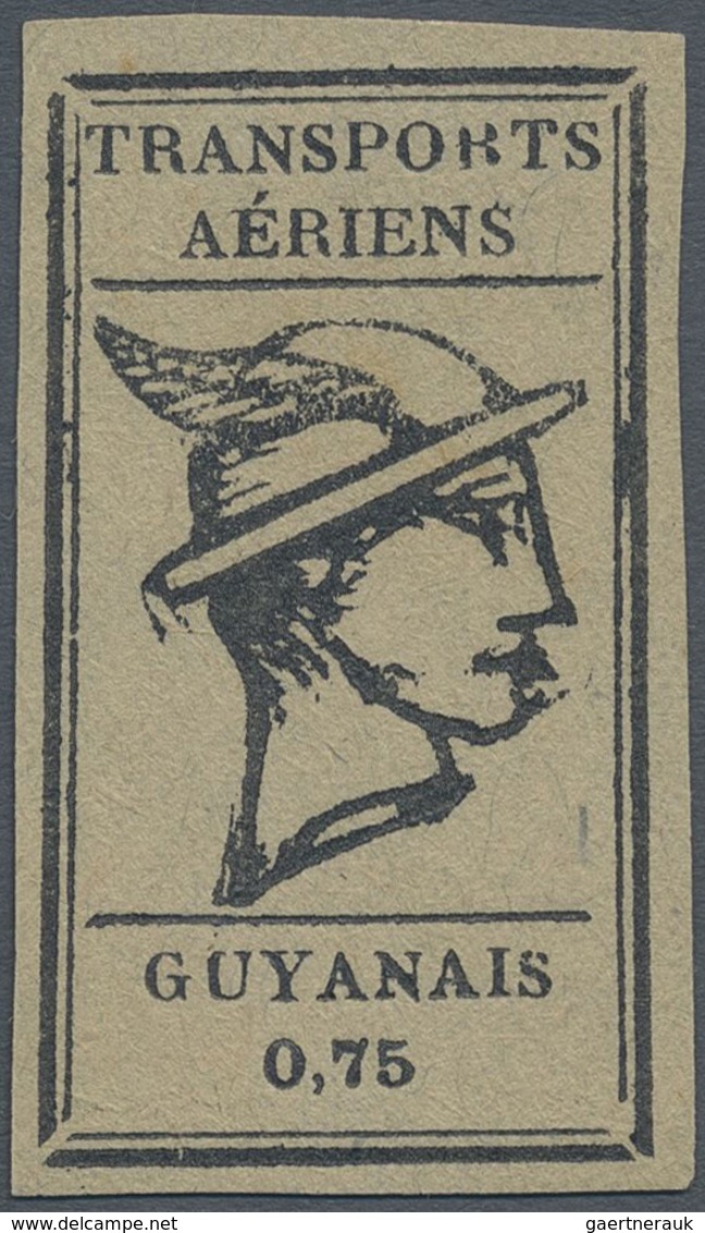 (*) Französisch-Guyana - Flugmarken (T.A.G.): 1921, 75 C. Black On Gray, Large Margins All Around, Unuse - Brieven En Documenten