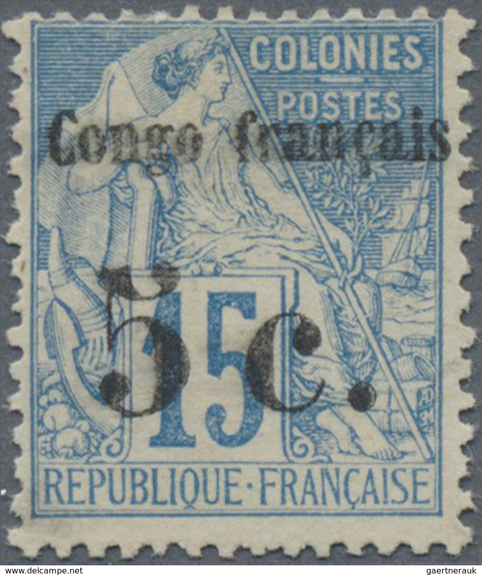 * Französisch-Kongo: 1891, „Congo Francaise 5 C." In Black On 15 C Unused Without Gum, Fine. Michel 40 - Lettres & Documents