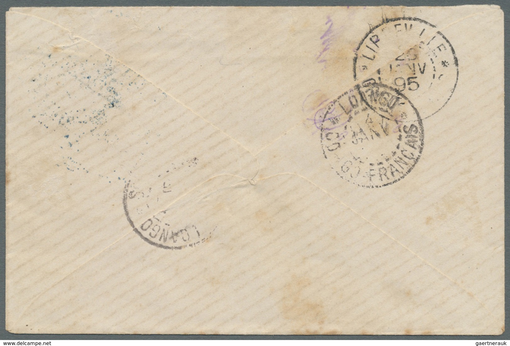 Br Französisch-Kongo: 1894. Envelope To Gabon Bearing Yvert 4, 5 On 25c Black/rose Tied By Brazza Ville - Lettres & Documents