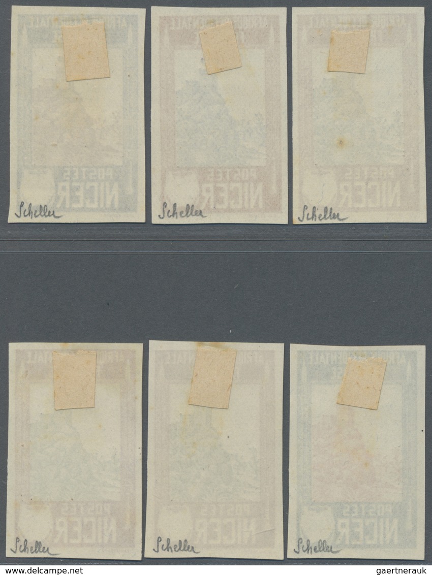 (*) Französisch-Niger: 1926, Fortress Zinder, Six Color Proofs, Without Declaration Of Value In The Cart - Lettres & Documents