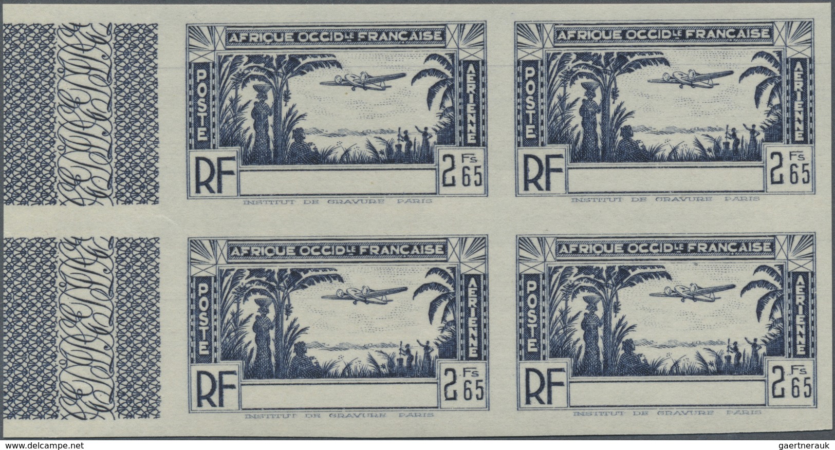 ** Französisch-Westafrika: 1946 (ca), French West Africa. Non-issued Airmail Stamp 2.65fr Darkblue "Air - Autres & Non Classés