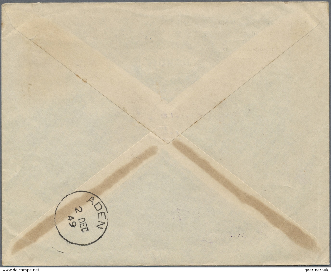 Br Französische Somaliküste: Cote Des Somalis, 1949. Envelope Written From Cote Des Somalis Addressed T - Oblitérés