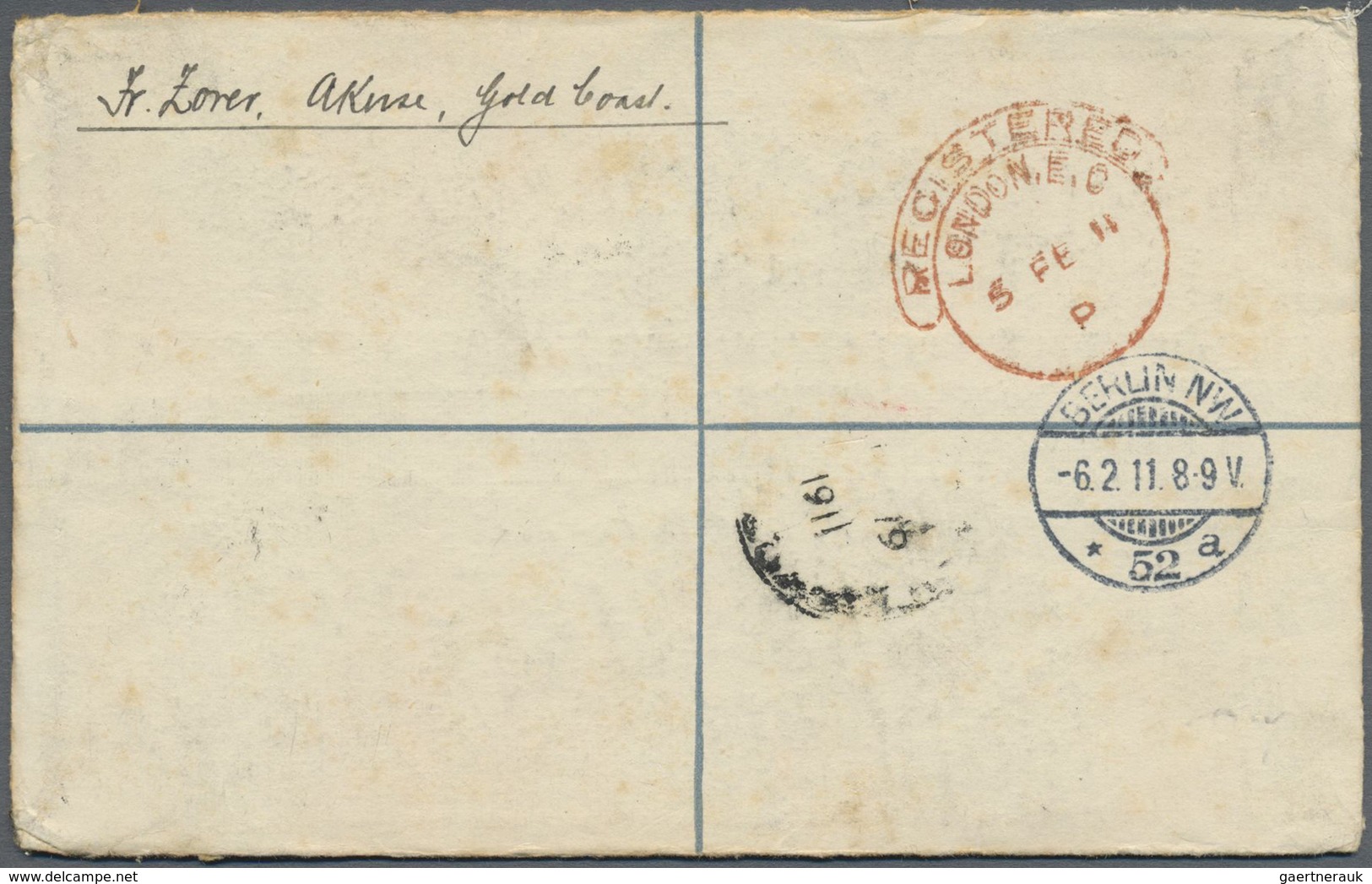 GA Goldküste: 1907, King Edward VII 1/2 D. - 1 S. Complete On Registered Postal Stationery Envelope 2 D - Goudkust (...-1957)